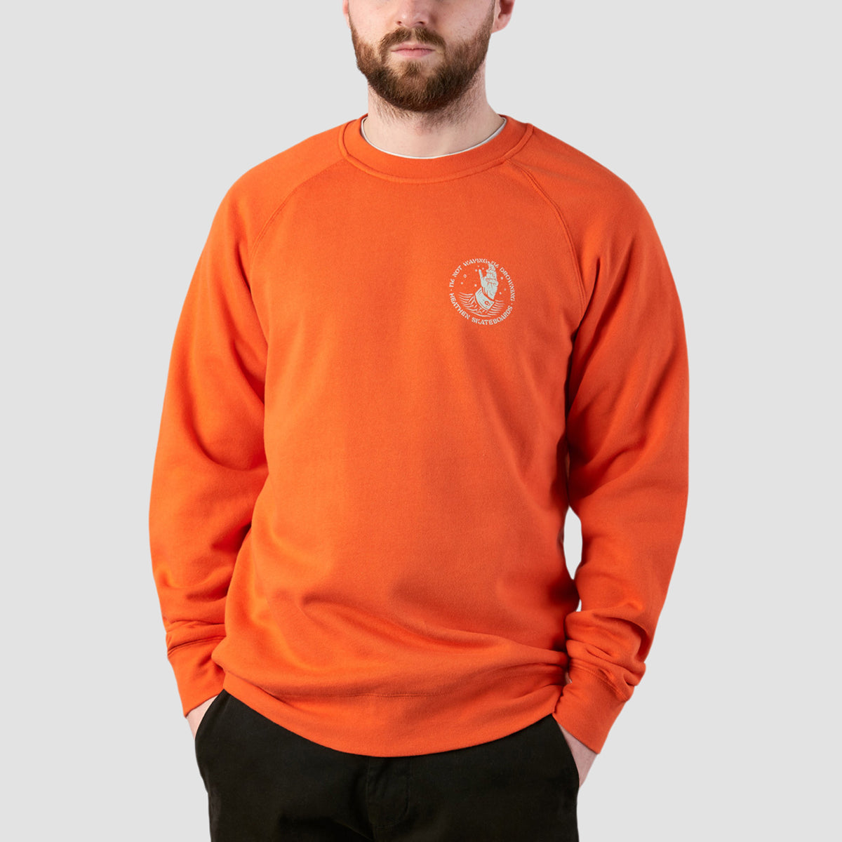 Heathen Drowning Crew Sweatshirt Orange