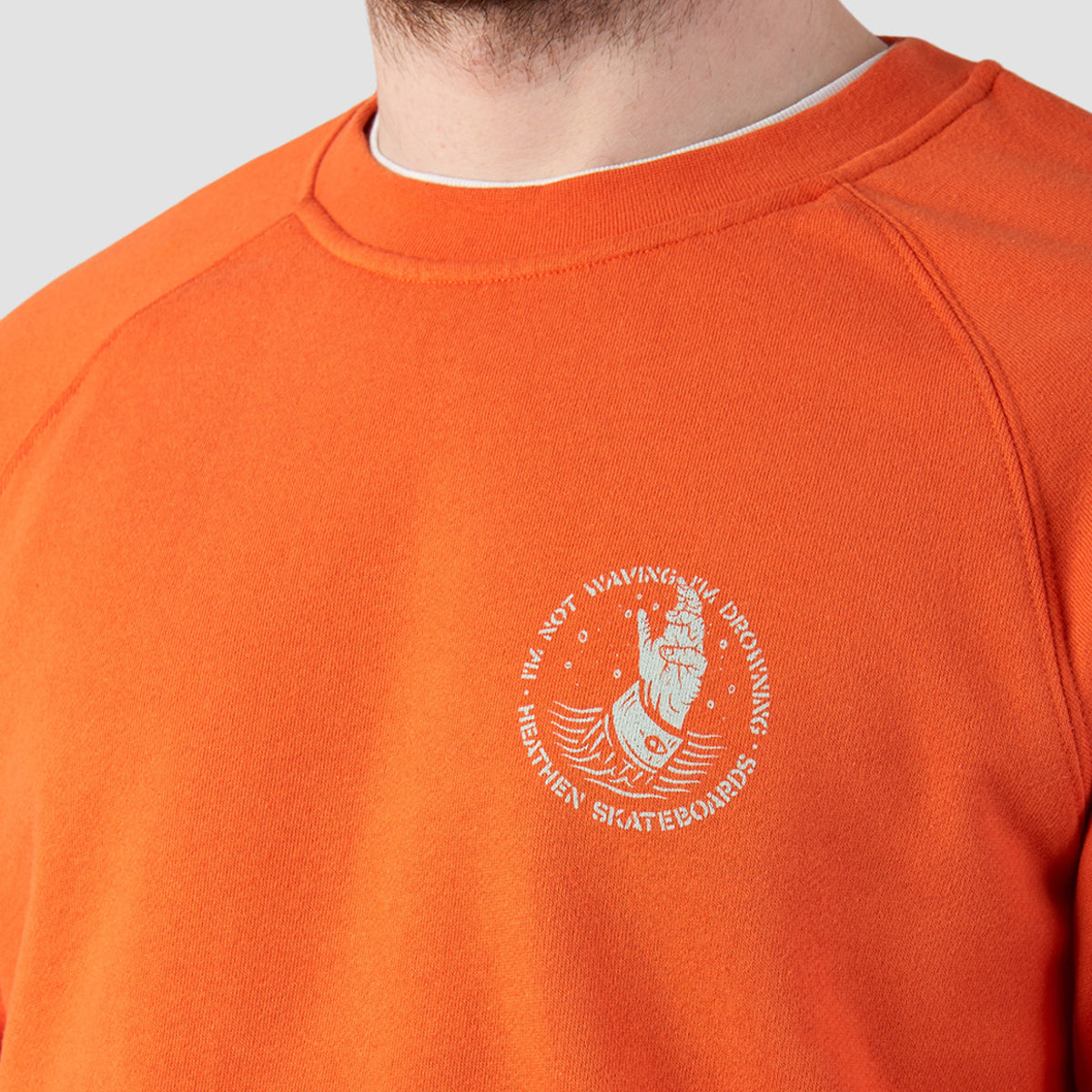 Heathen Drowning Crew Sweatshirt Orange