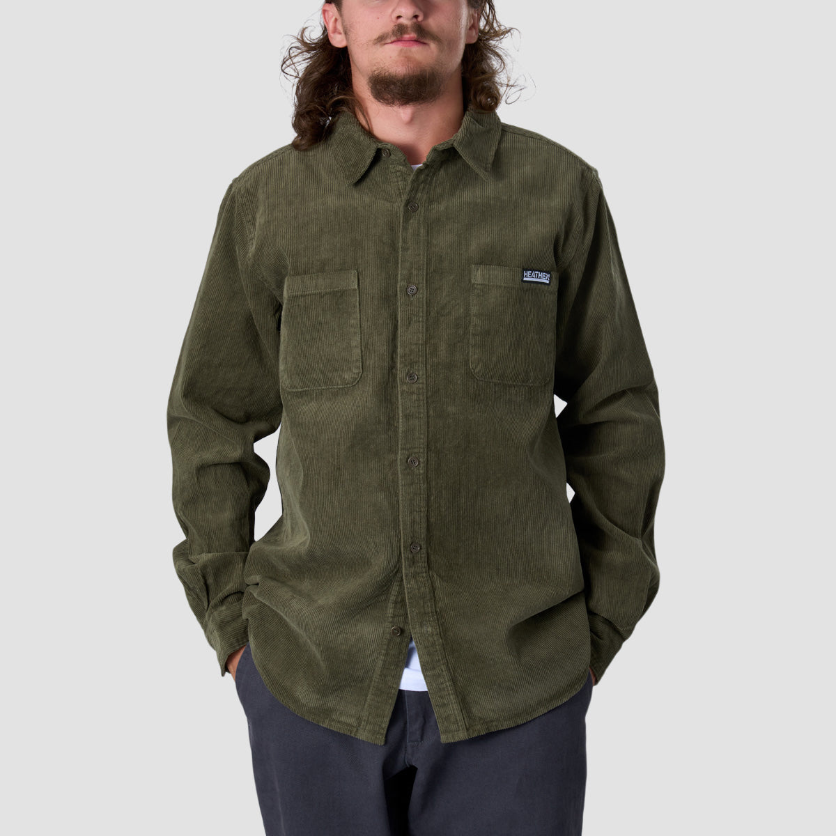 Heathen VG+ Dissolution Cord Longsleeve Shirt Moss