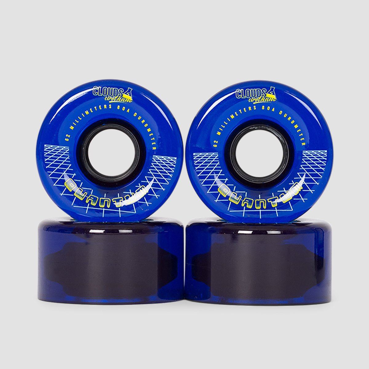 Clouds Quantum 80a Quad Wheels x4 Clear/Blue 62mm