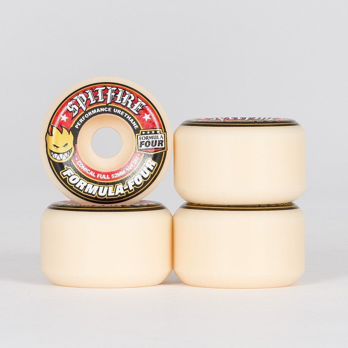 Spitfire Formula Four Conical Full 101a Skateboard Wheels Natural/Red 52mm