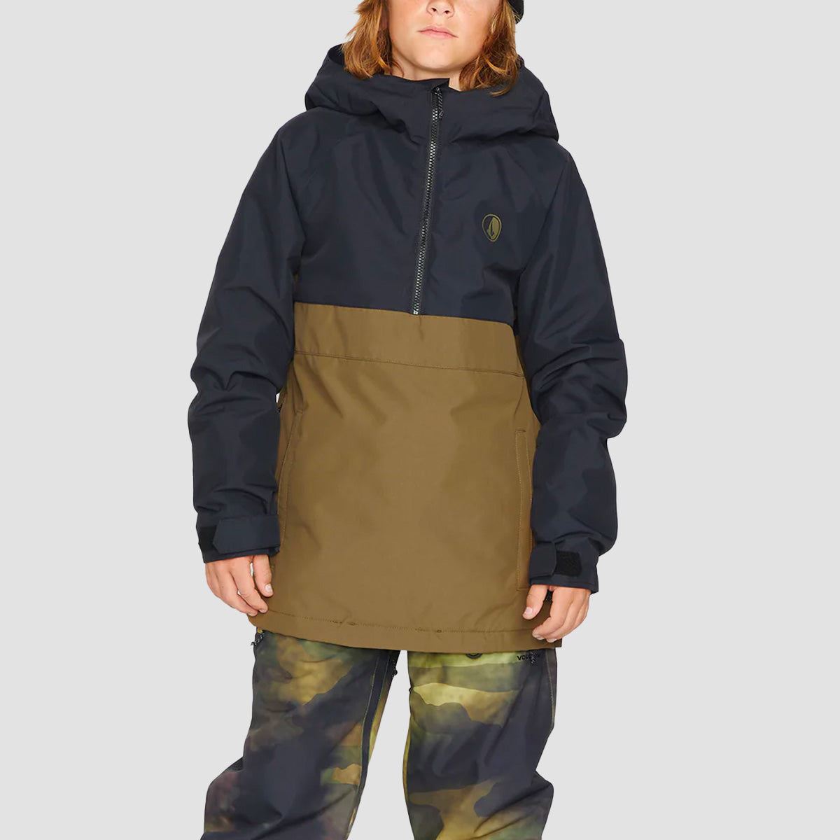 Volcom Sluff Insulated Pullover Snow Jacket Dark Teak Kids