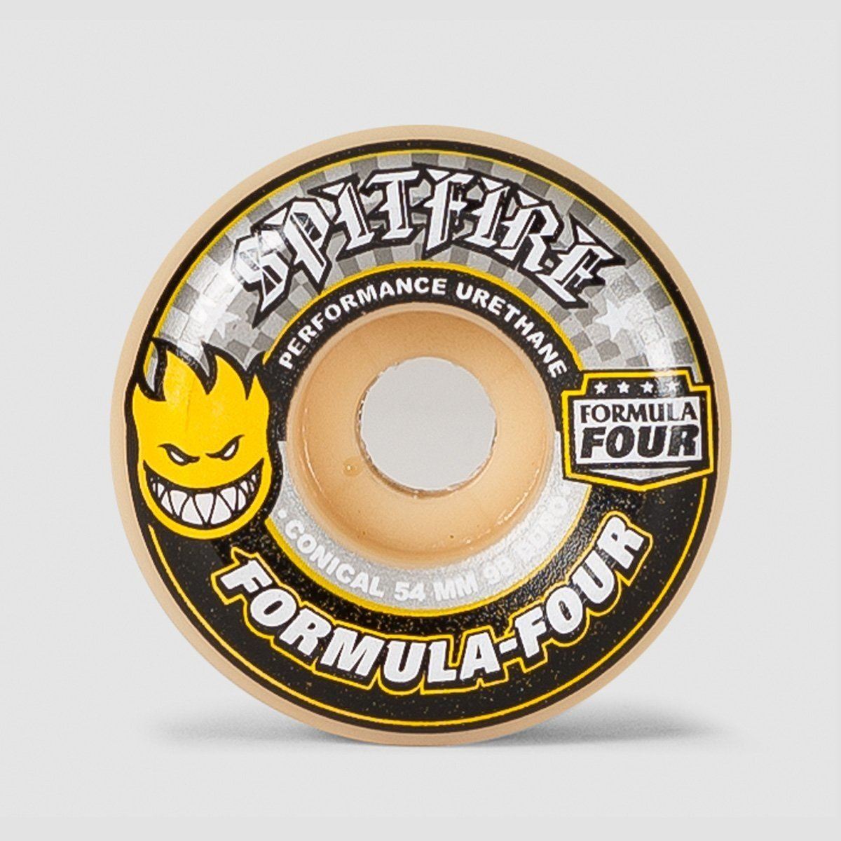 Spitfire Formula Four Conical 99DU Skateboard Wheels Natural/Yellow 54mm