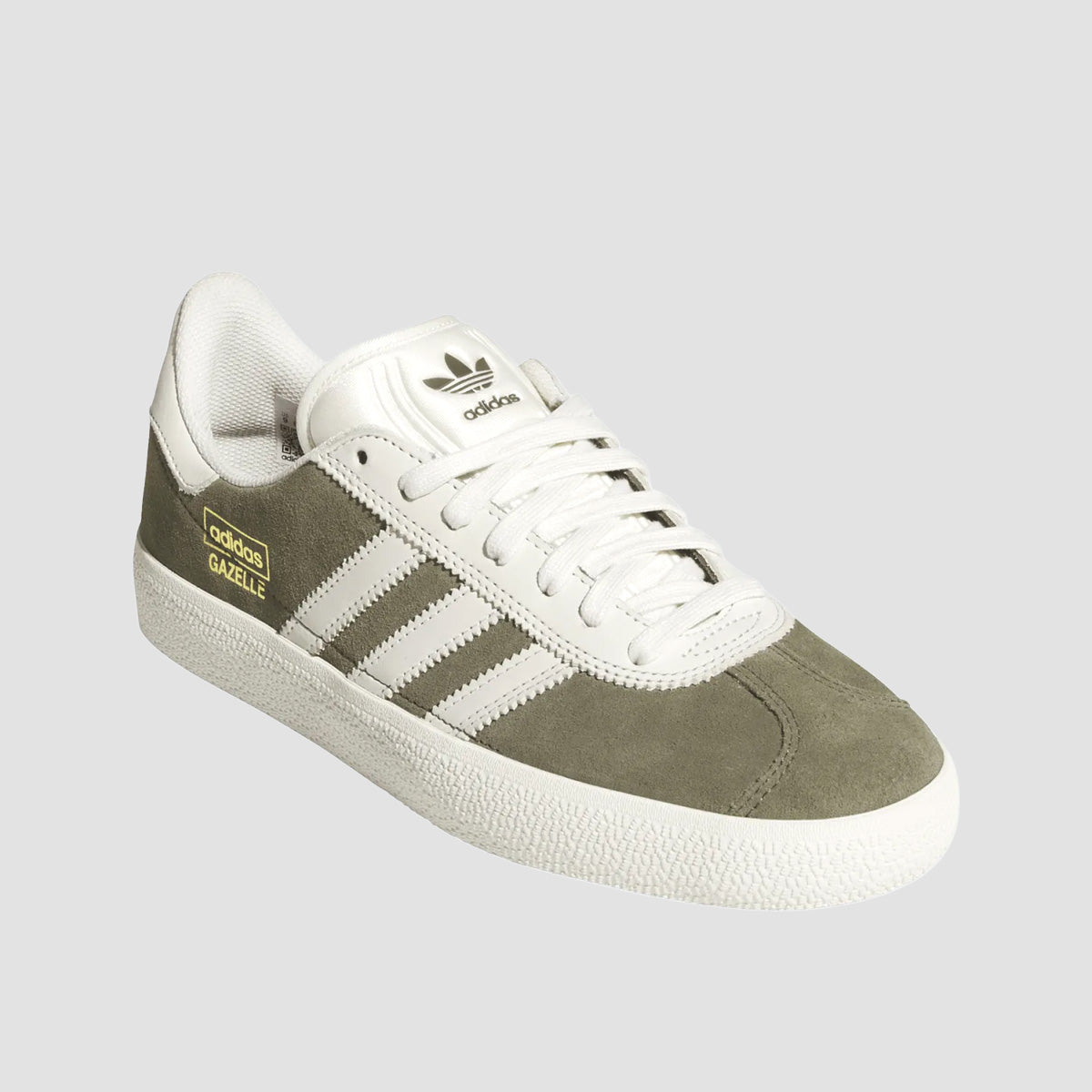 adidas Gazelle Adv Shoes - Olive Strata/Chalk White/Gold Met.