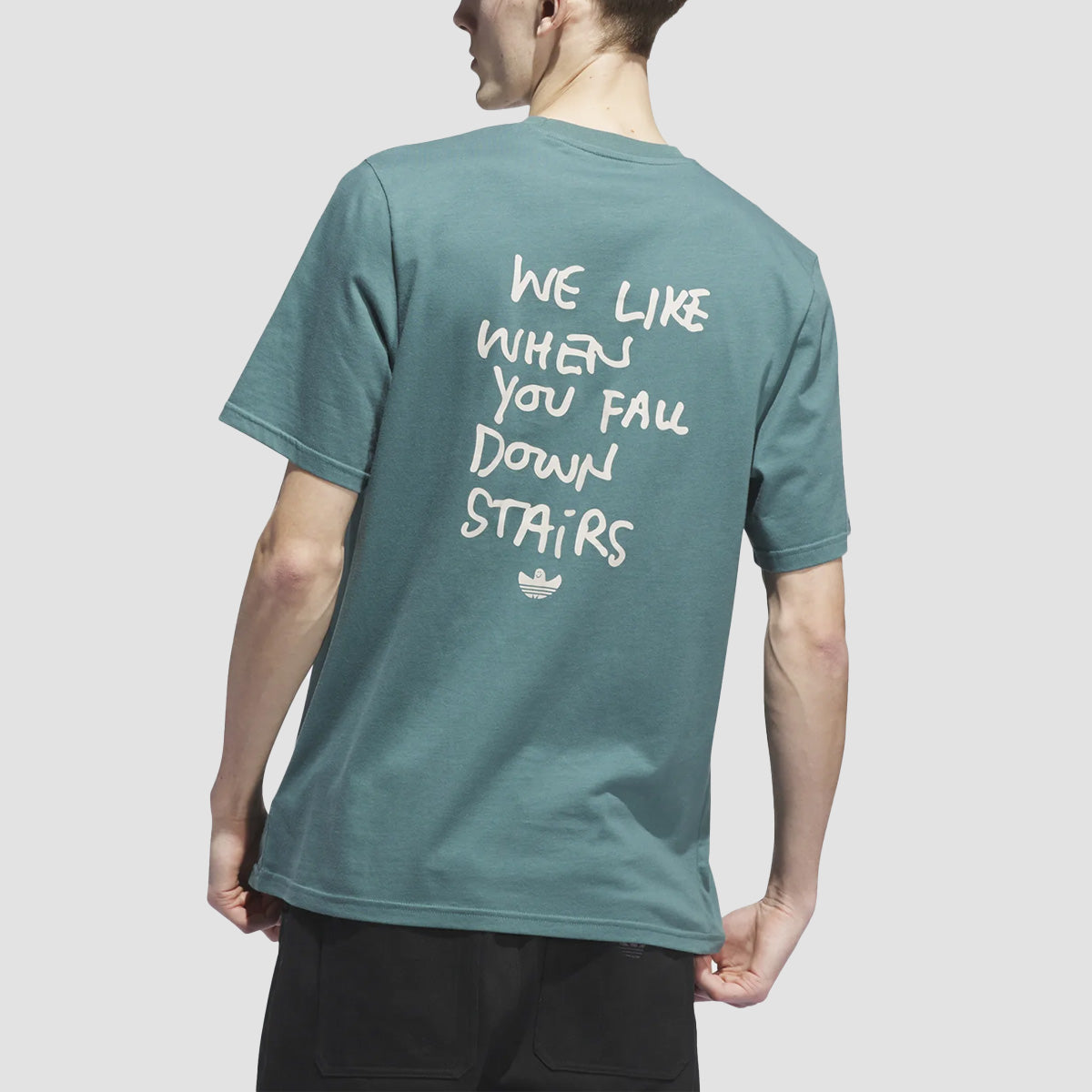 adidas Shmoofoil Stairs T-Shirt (Gender Neutral) Preloved Teal/Alumina