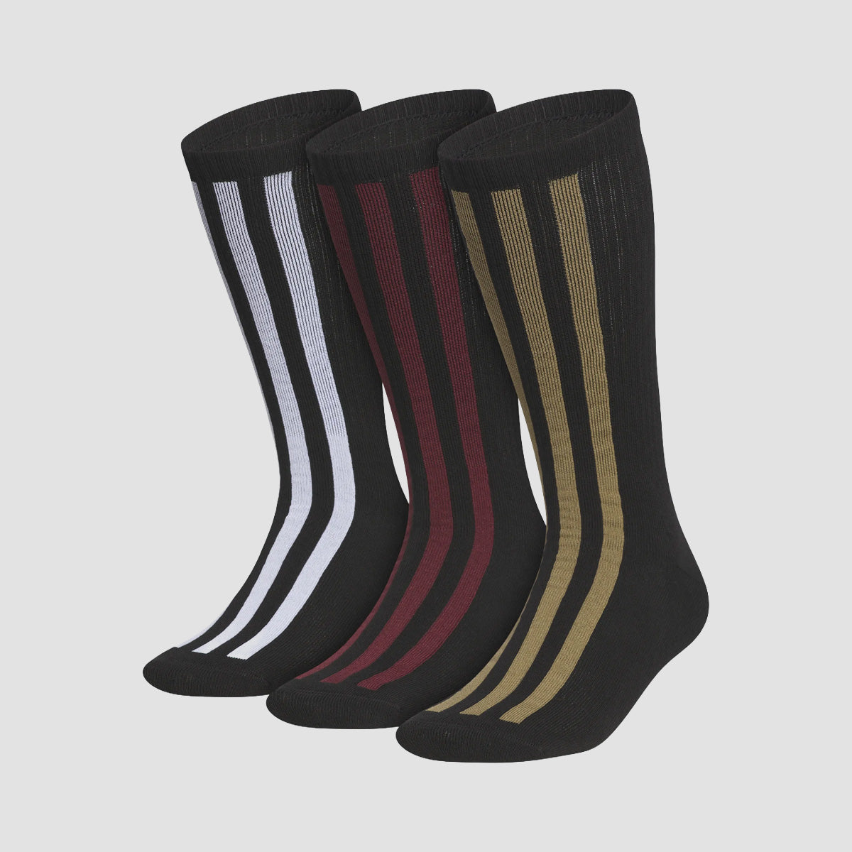 adidas Skateboarding Frontside Socks 3 Pack Black/White/Black/Shadow Red