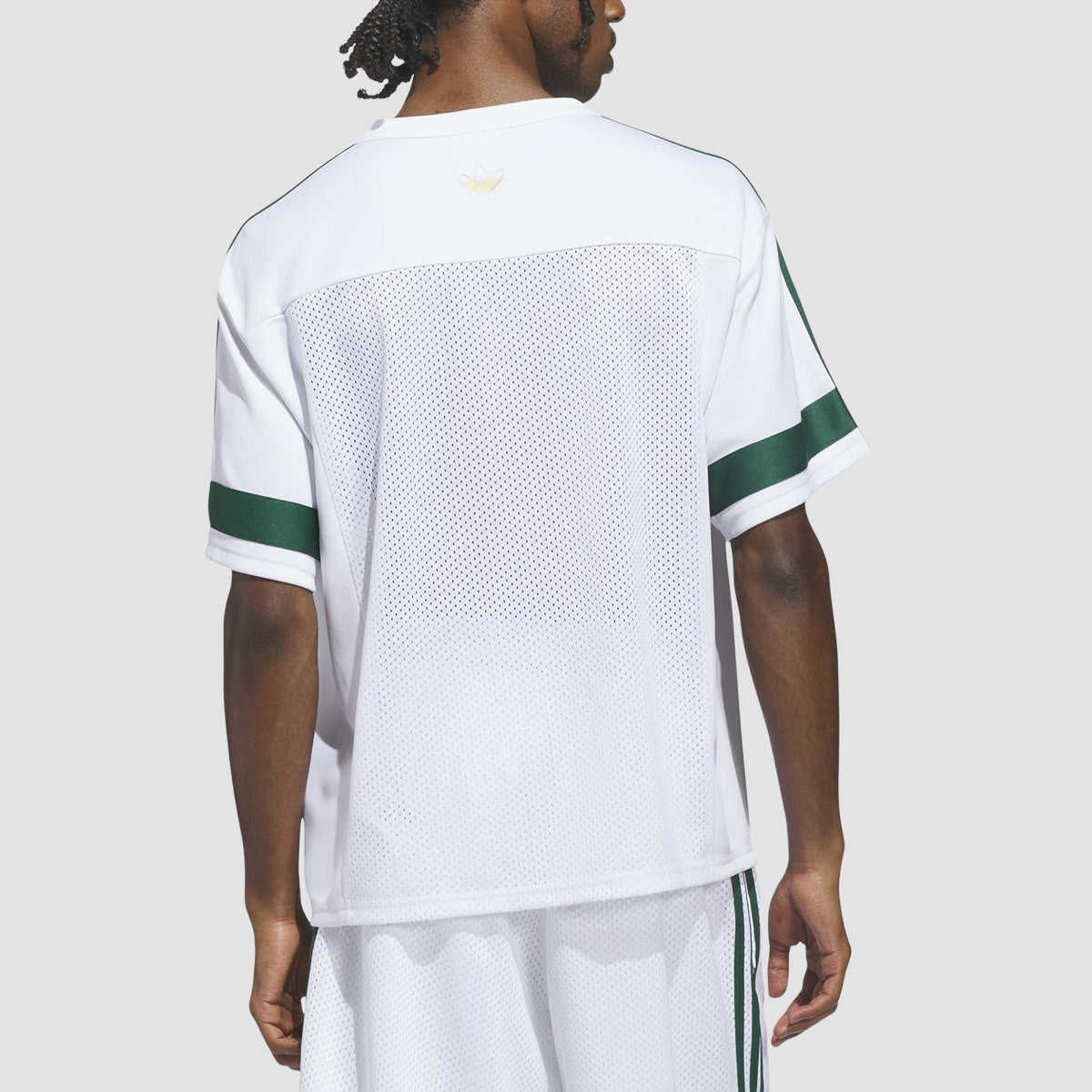 adidas Skateboarding X Tyshawn Football Jersey T-Shirt White/Ice Gold Met./Collegiate Green