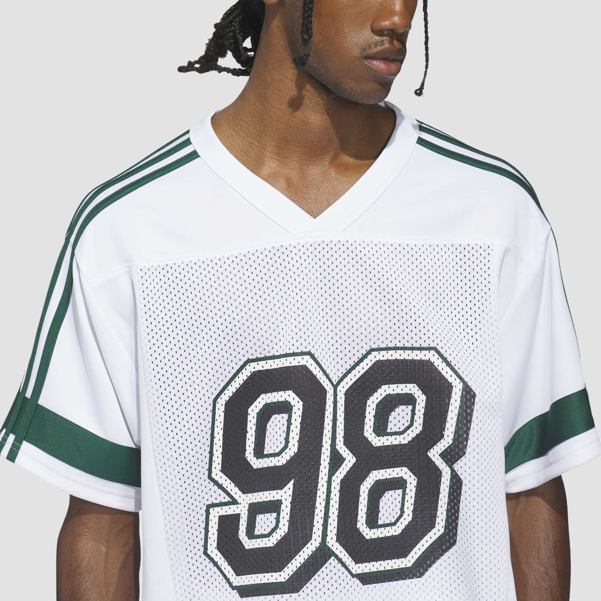 adidas Skateboarding X Tyshawn Football Jersey T-Shirt White/Ice Gold Met./Collegiate Green