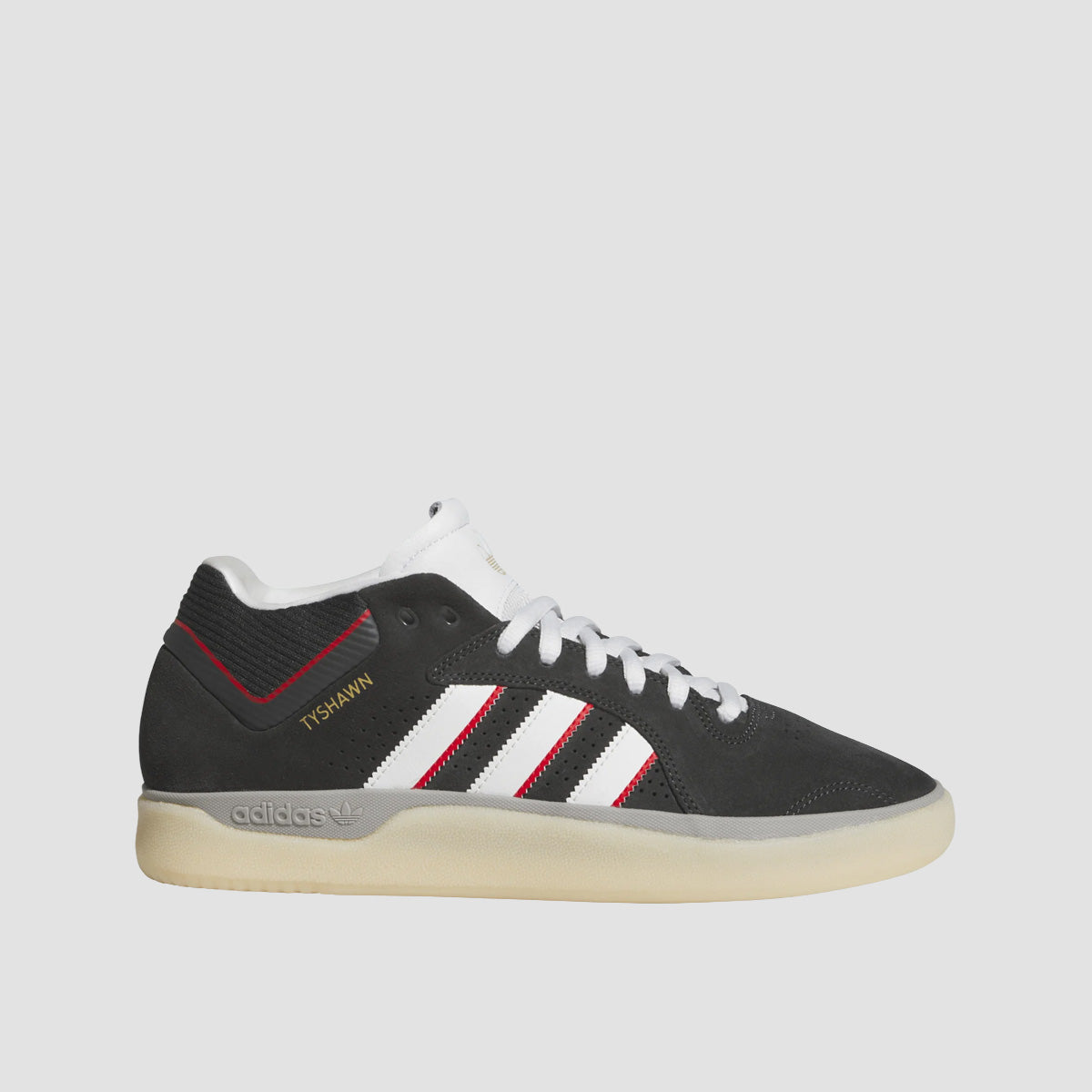 adidas Tyshawn Mid Top Shoes - Carbon/Crystal White/Better Scarlet