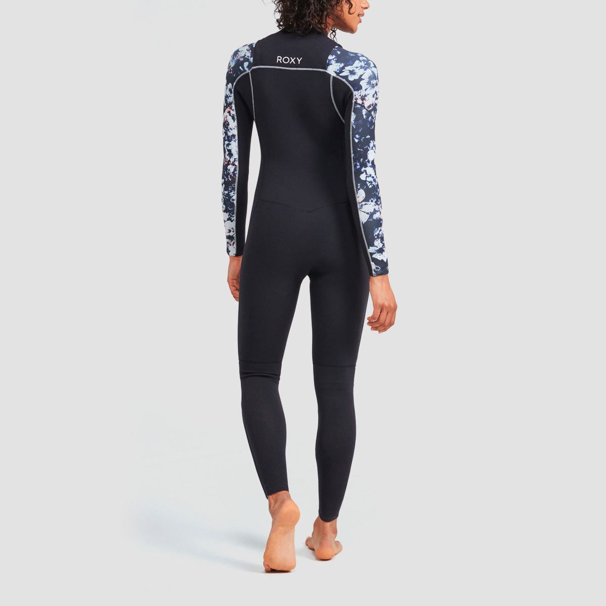 Roxy Elite 4/3mm Chest Zip Wetsuit True Black Black Flowers - Womens