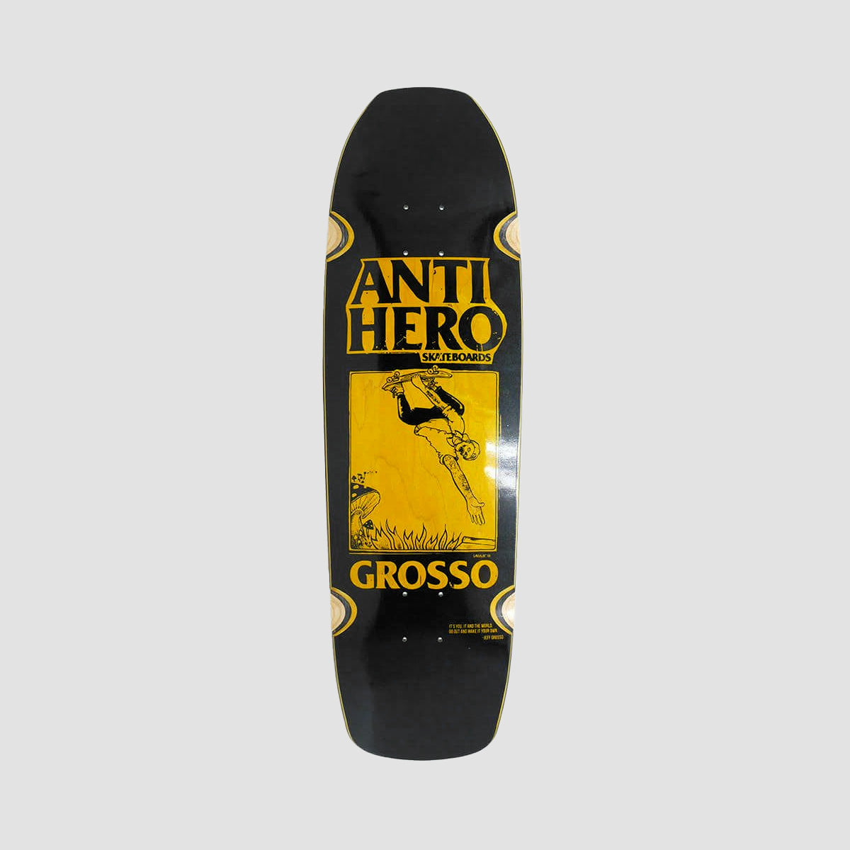 Antihero SSD25 Grosso Hand Plant WW Skateboard Deck Black/Assorted Stains - 9.25"