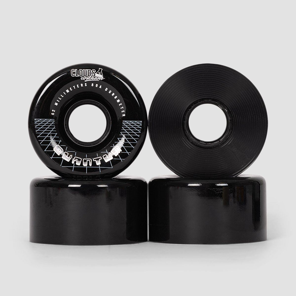 Clouds Quantum 80a Quad Wheels x4 Black/Silver 62mm