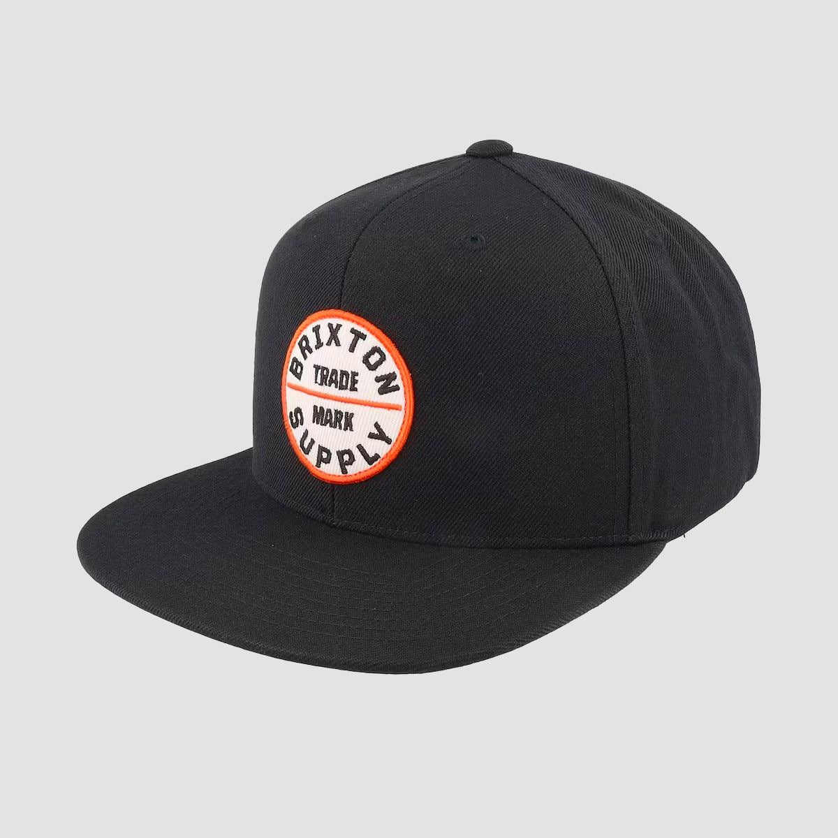 Brixton Oath III Snapback Cap Washed Black/Orange
