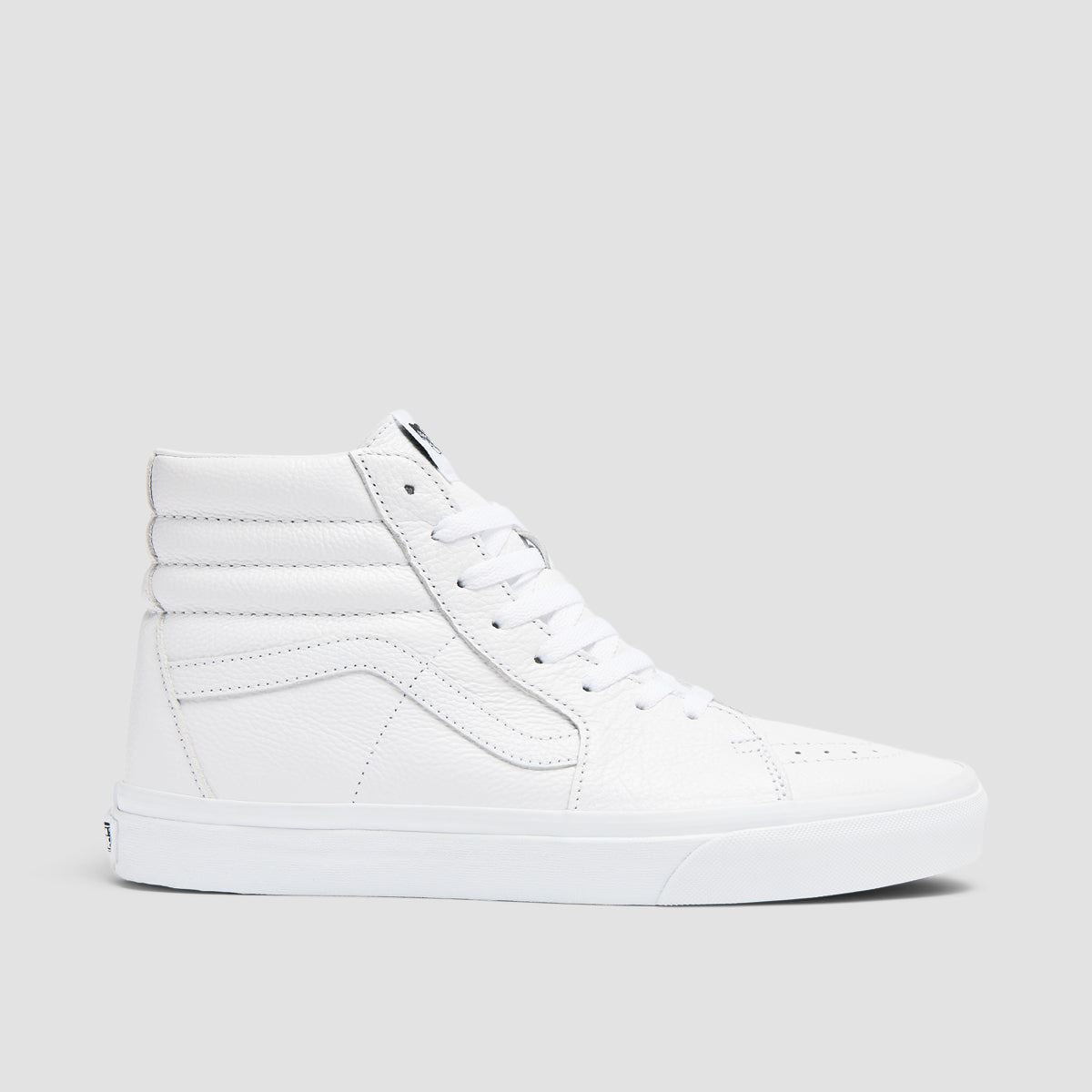 Vans SK8-Hi High Top Shoes - Leather True White/True White