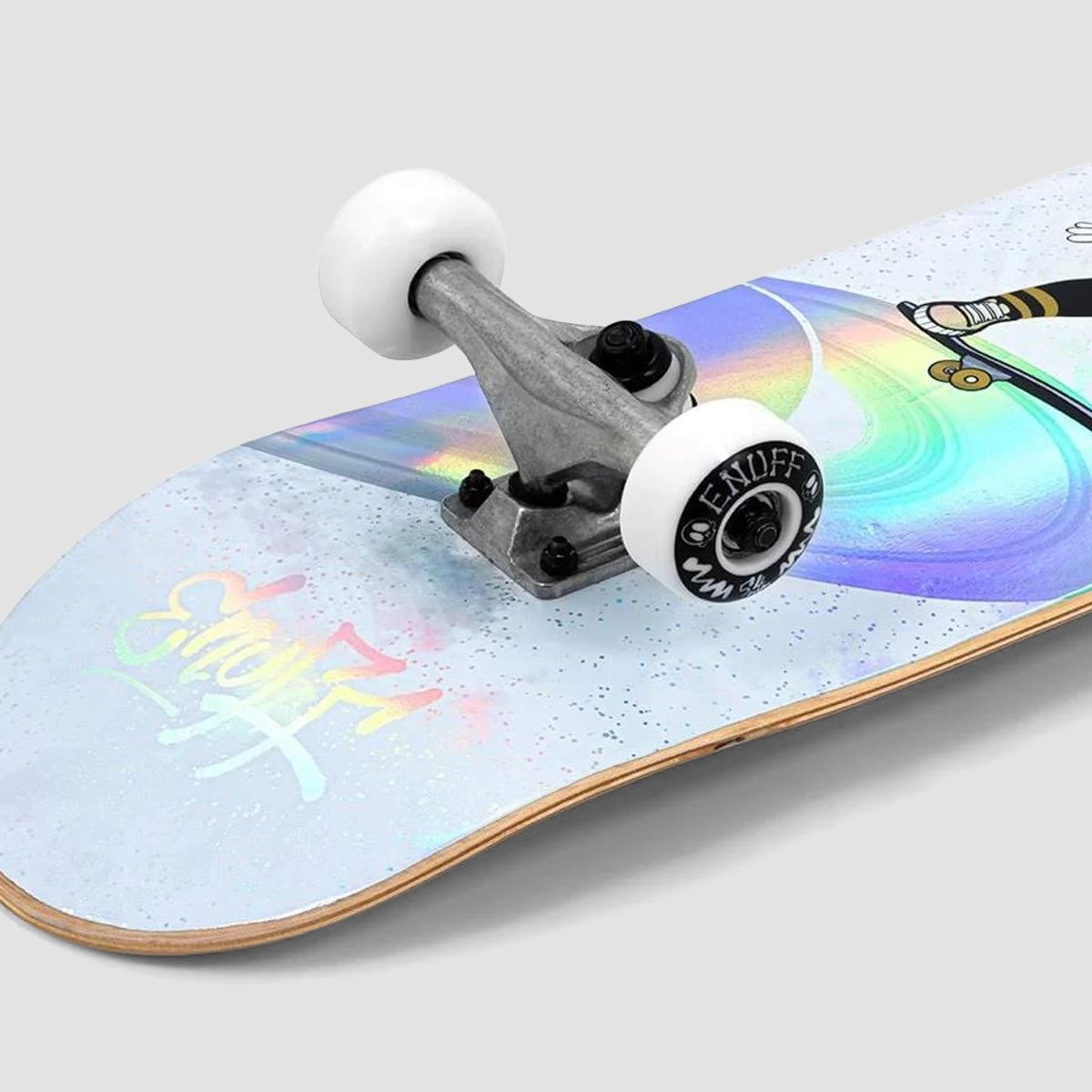 Enuff Skully Hologram Mini Skateboard White - 7.25"
