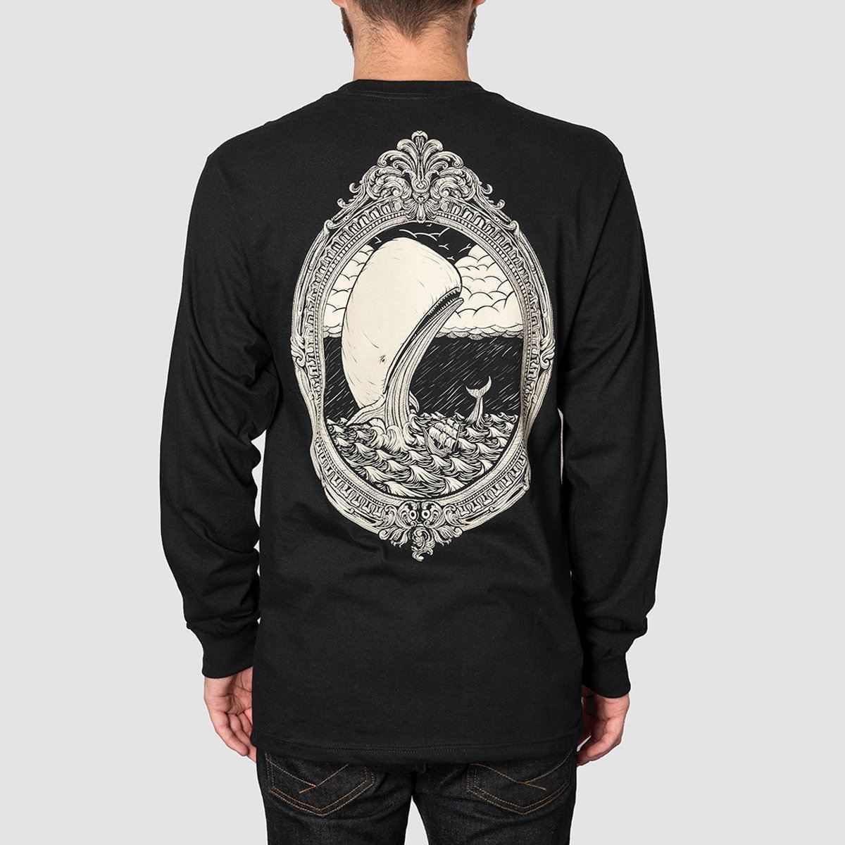 Heathen White Whale Longsleeve T-Shirt Black