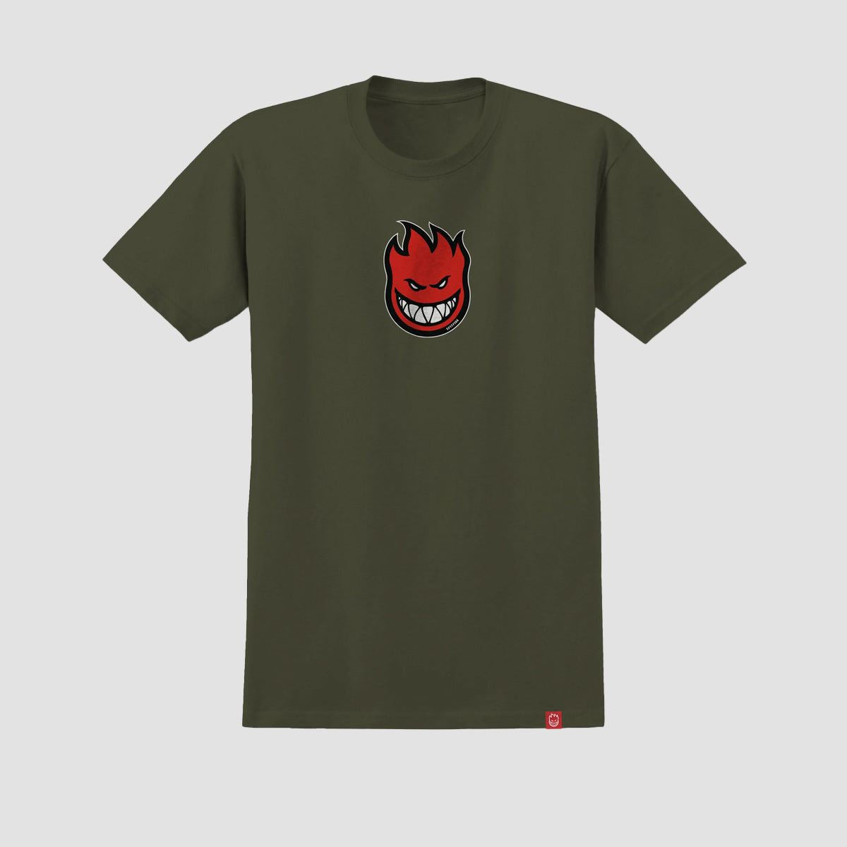Spitfire Bighead Mid Fill T-Shirt Military Green/Red