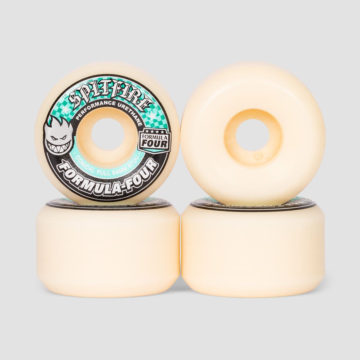 Spitfire Formula Four Conical Full 97du Skateboard Wheels Natural/Teal 54mm