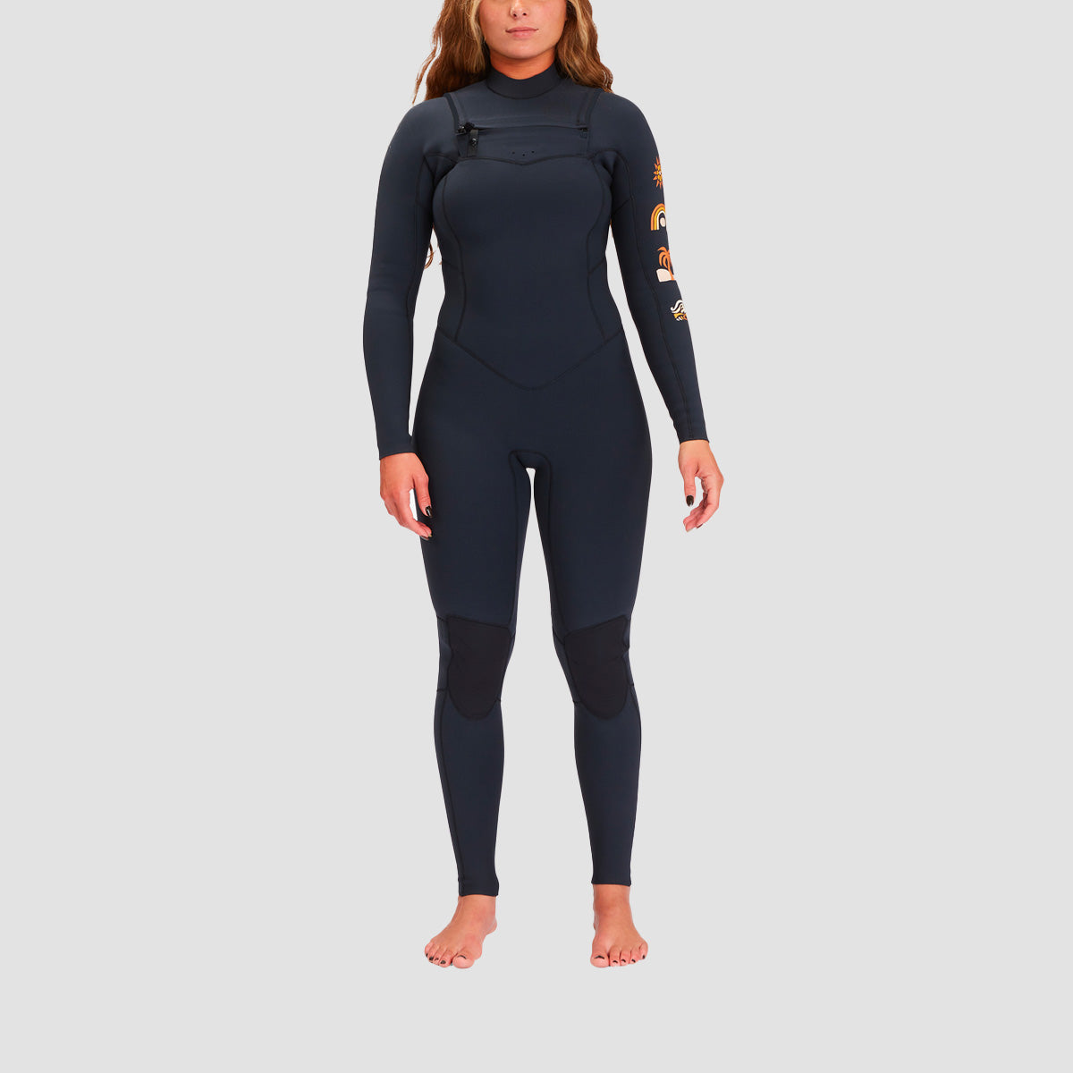 Billabong 3/2mm Salty Dayz Natural 2022 Chest Zip Wetsuit Black Tide - Womens