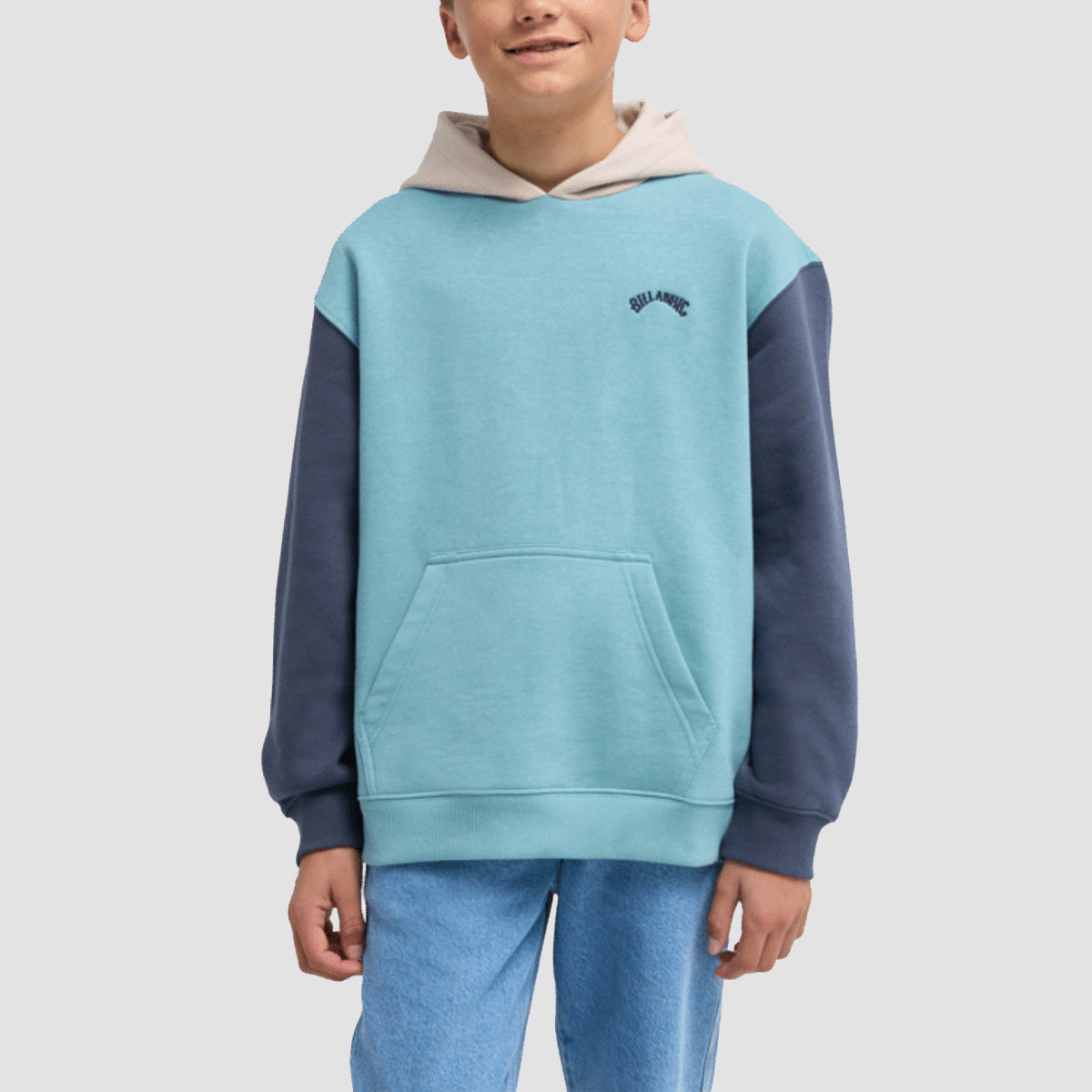 Billabong Arch Block Pullover Hoodie Blue Haze - Kids