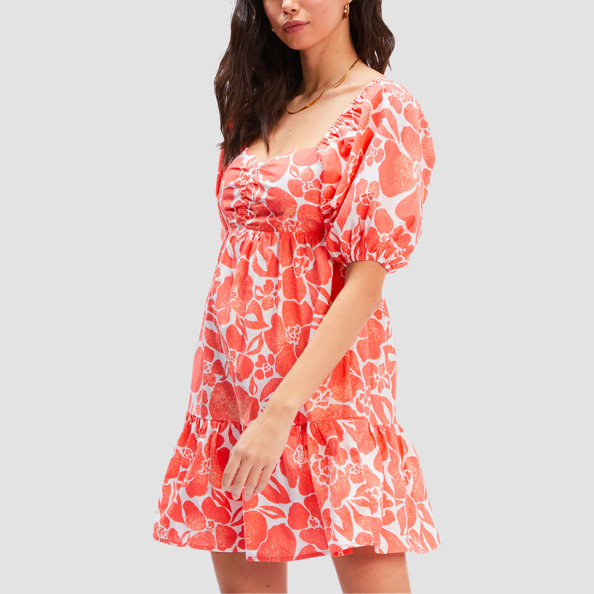 Billabong Be Mine Babydoll Dress Orange Crush - Womens