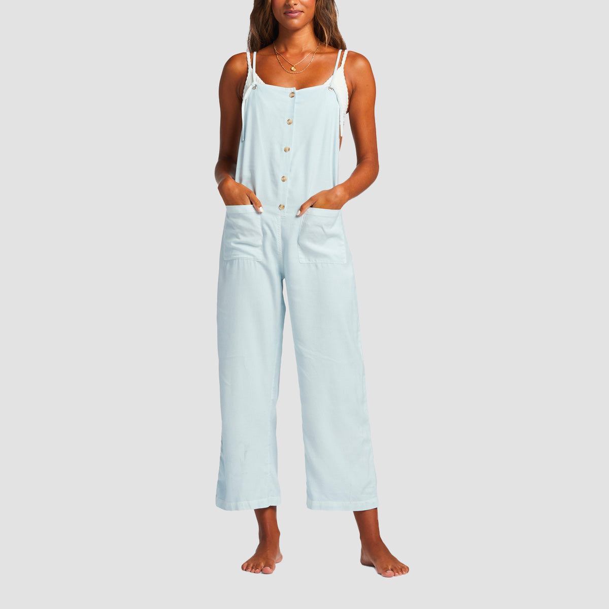 Billabong Beach Cruiser Dungarees Light Chambray - Womens