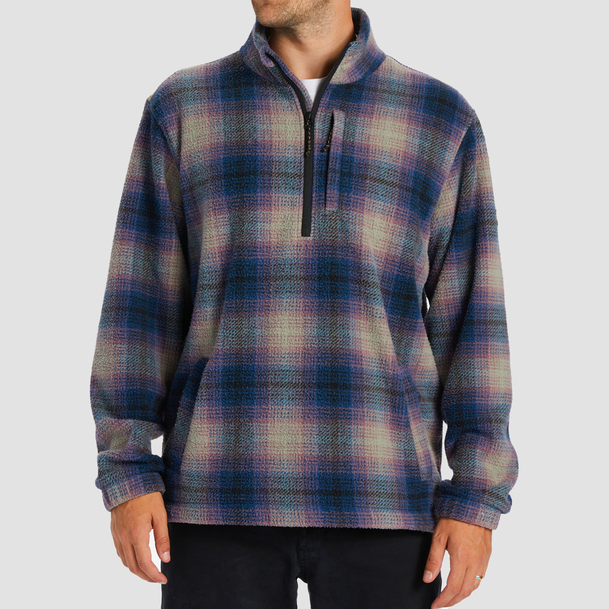 Billabong Boundary Half-Zip Mock Neck Fleece Dark Blue
