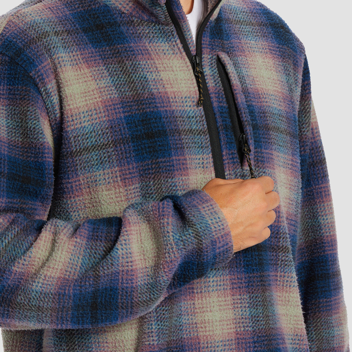 Billabong Boundary Half-Zip Mock Neck Fleece Dark Blue