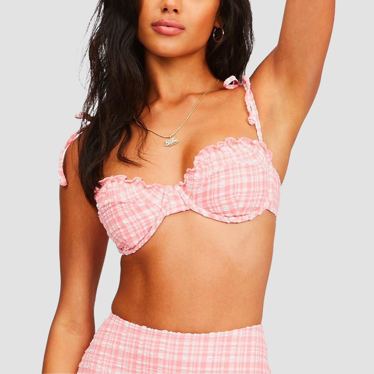 Billabong Pink Tide Ruffle Underwired Bikini Top Pink Sunset - Womens