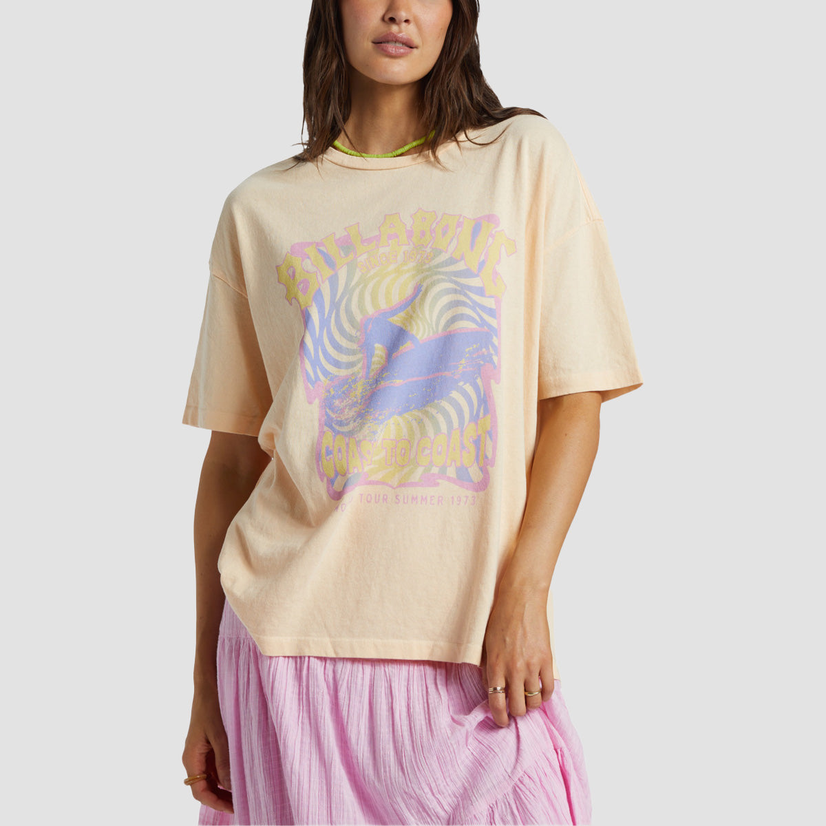 Billabong Since 73 Oversized T-Shirt Peach Whip - Womens