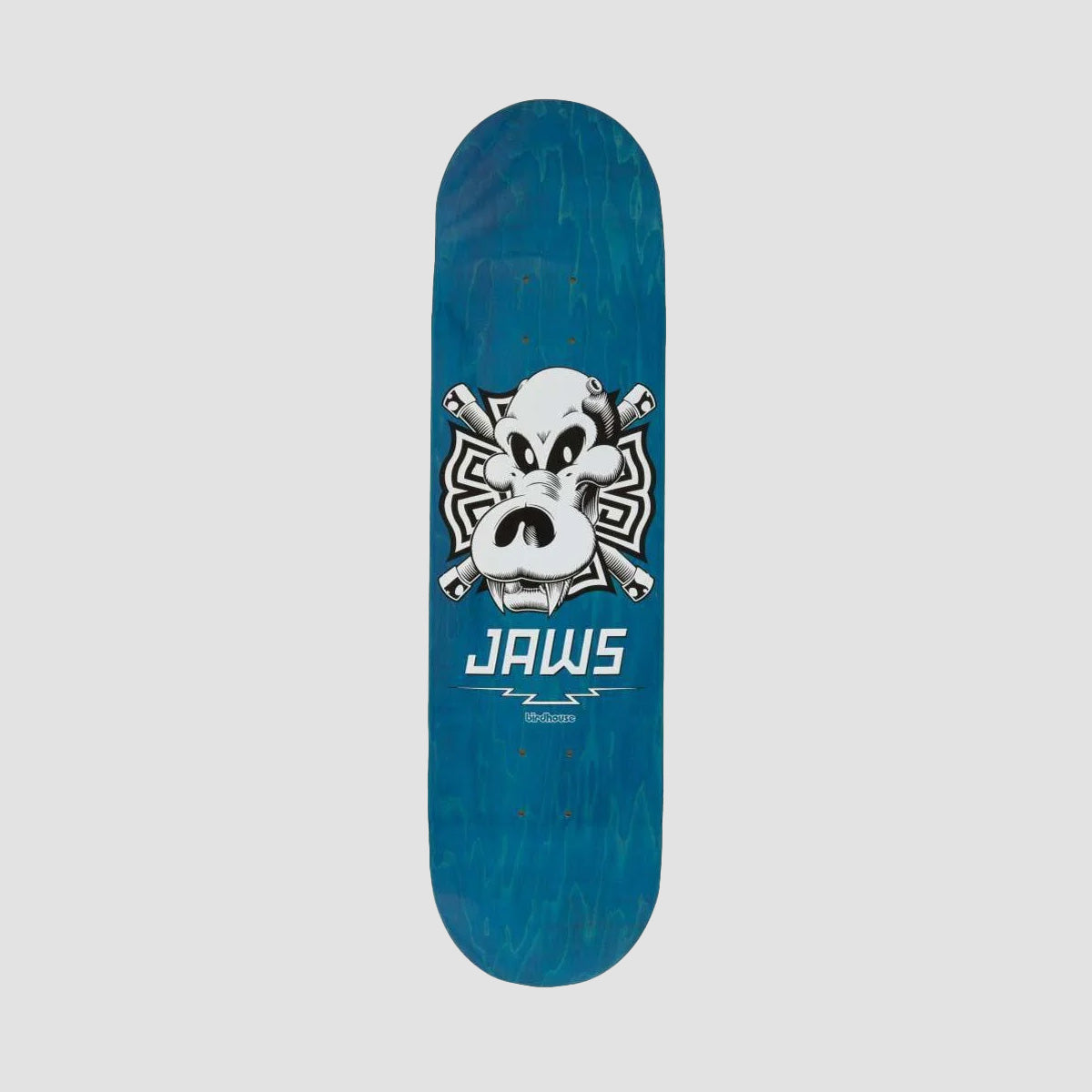 Birdhouse Jaws Skull Skateboard Deck Blue - 8.25