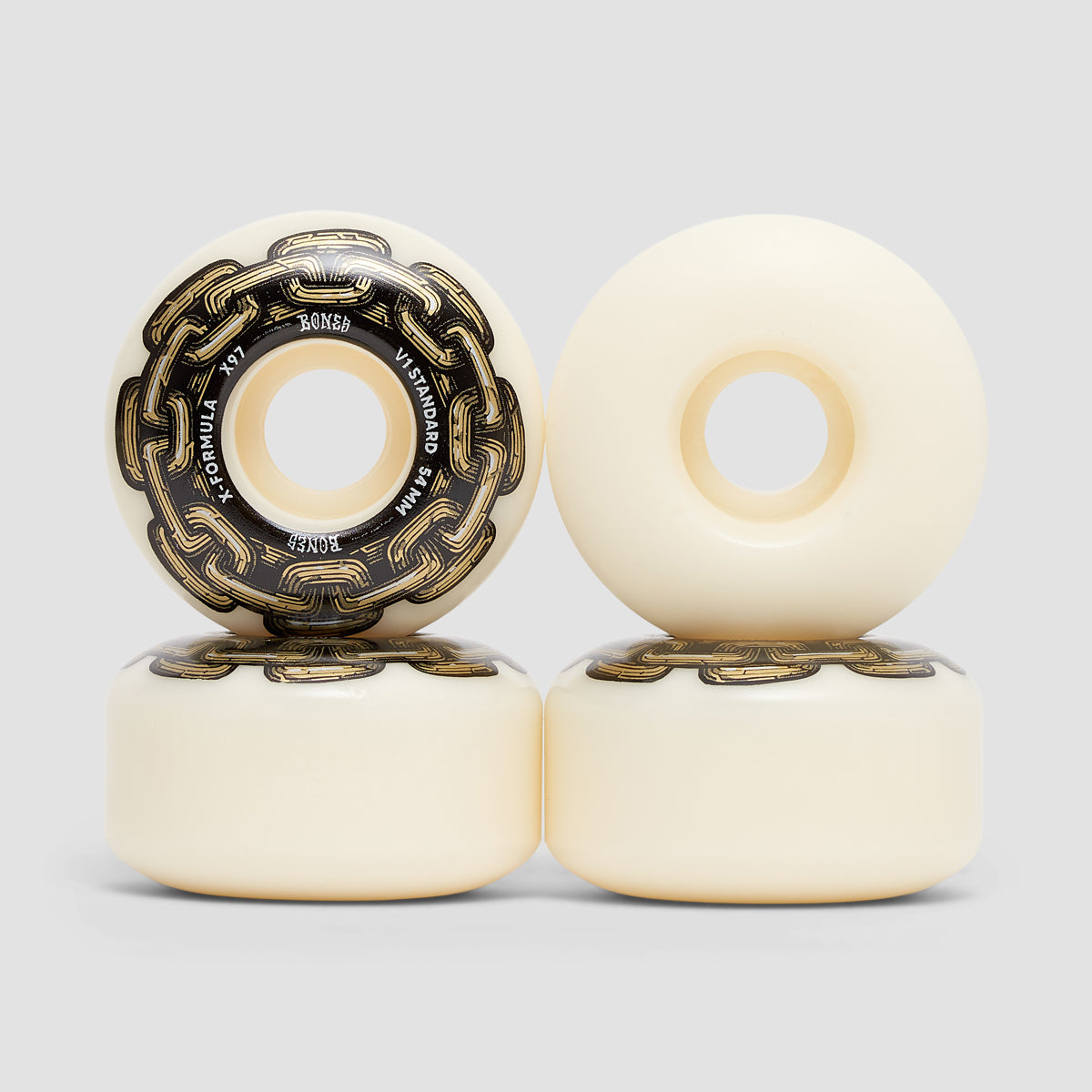 Bones X-Formula Gold Chain V1 X97A Standard Skateboard Wheels Natural 54mm
