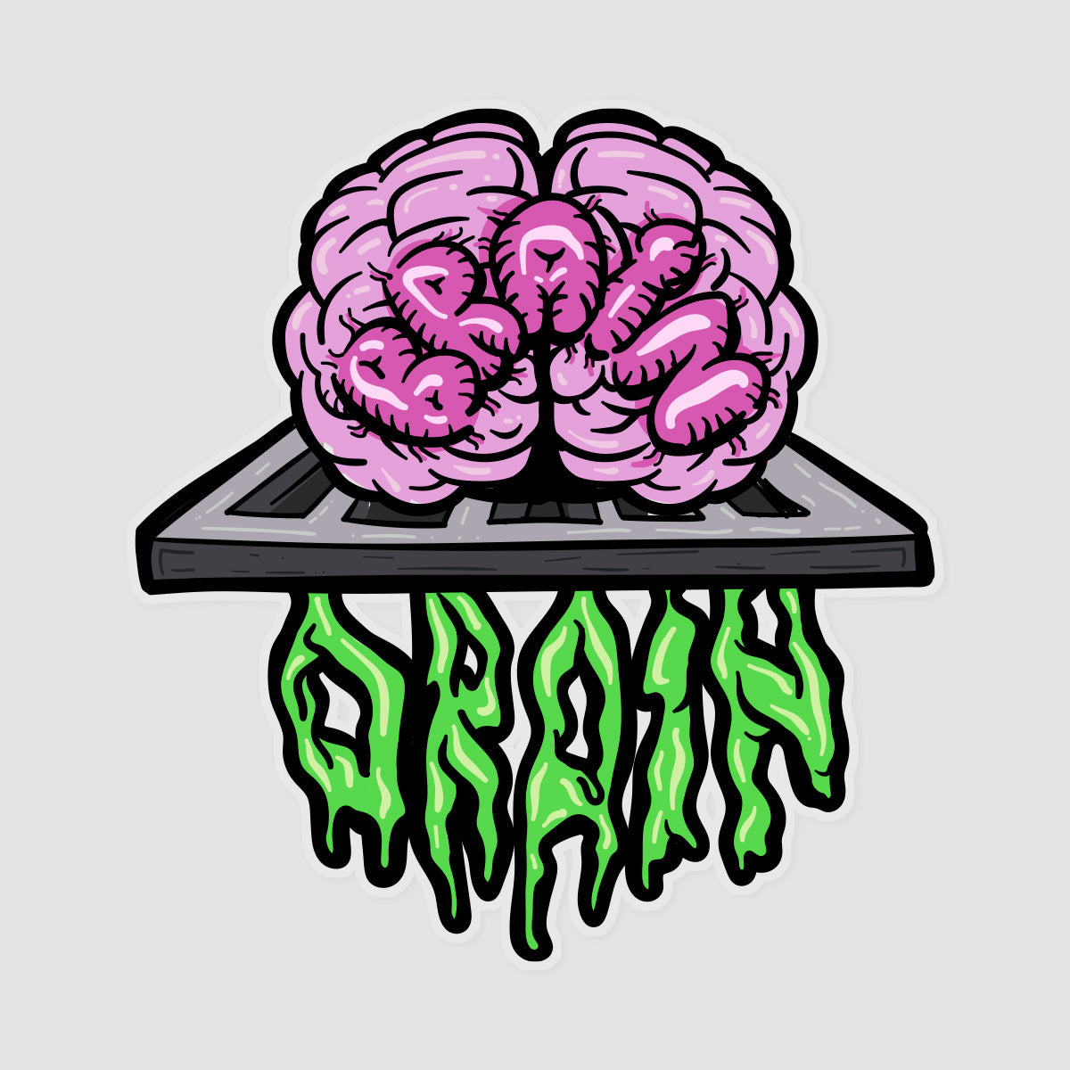 Brain Drain Sticker Clear 120x110mm