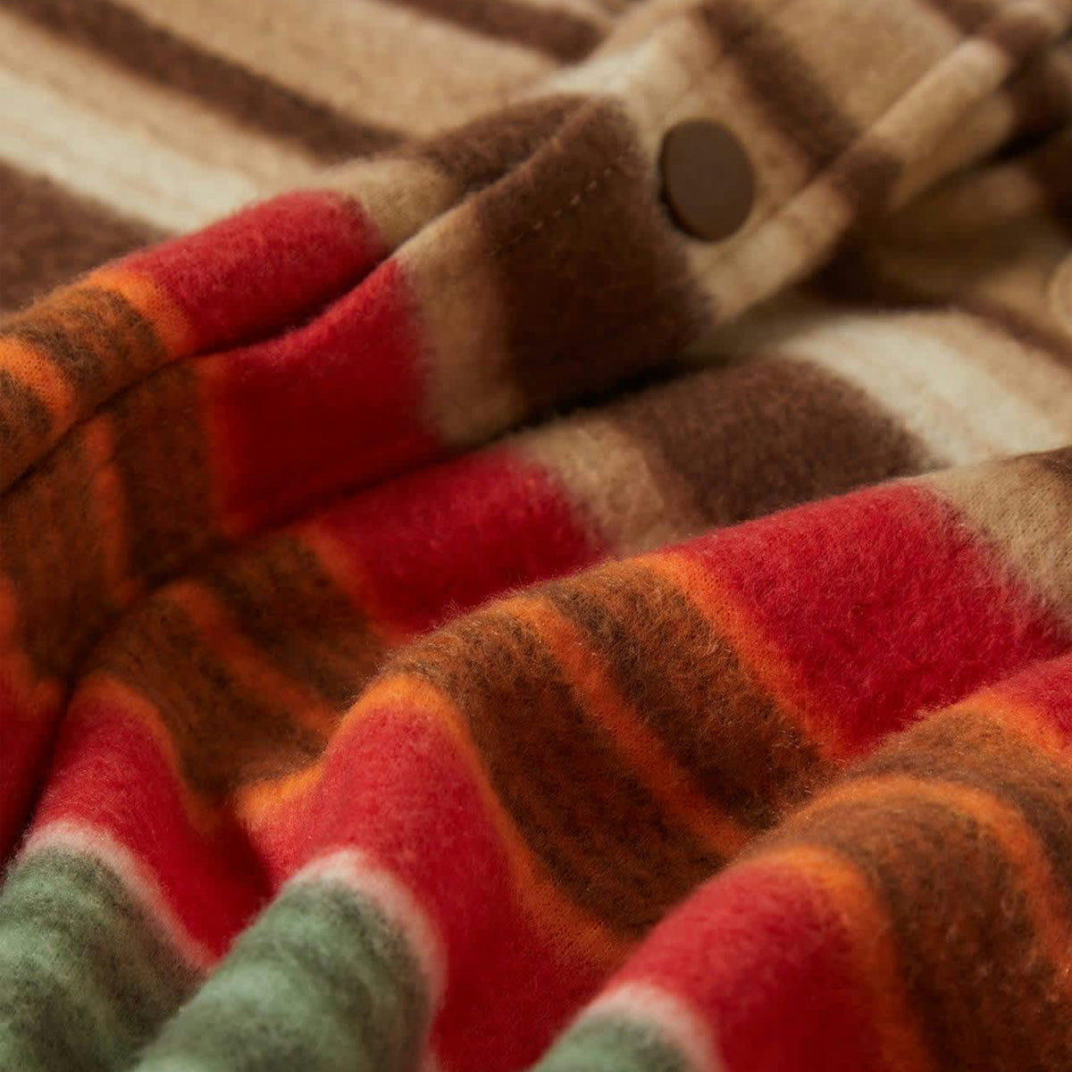 Brixton Bowery Arctic Stretch Longsleeve Fleece Shirt Multi Blanket Stripe