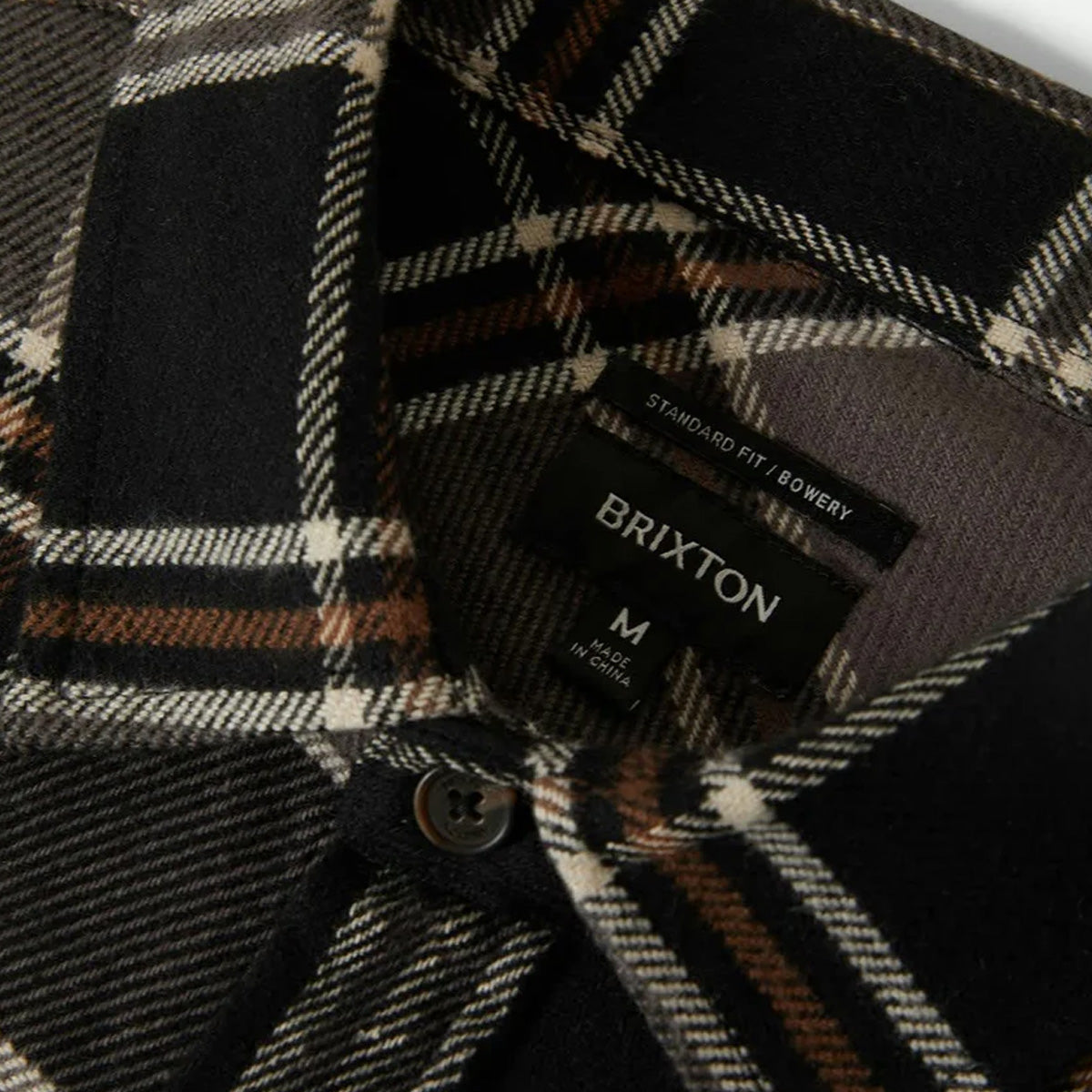 Brixton Bowery Longsleeve Flannel Shirt Black/Charcoal/Pinecone