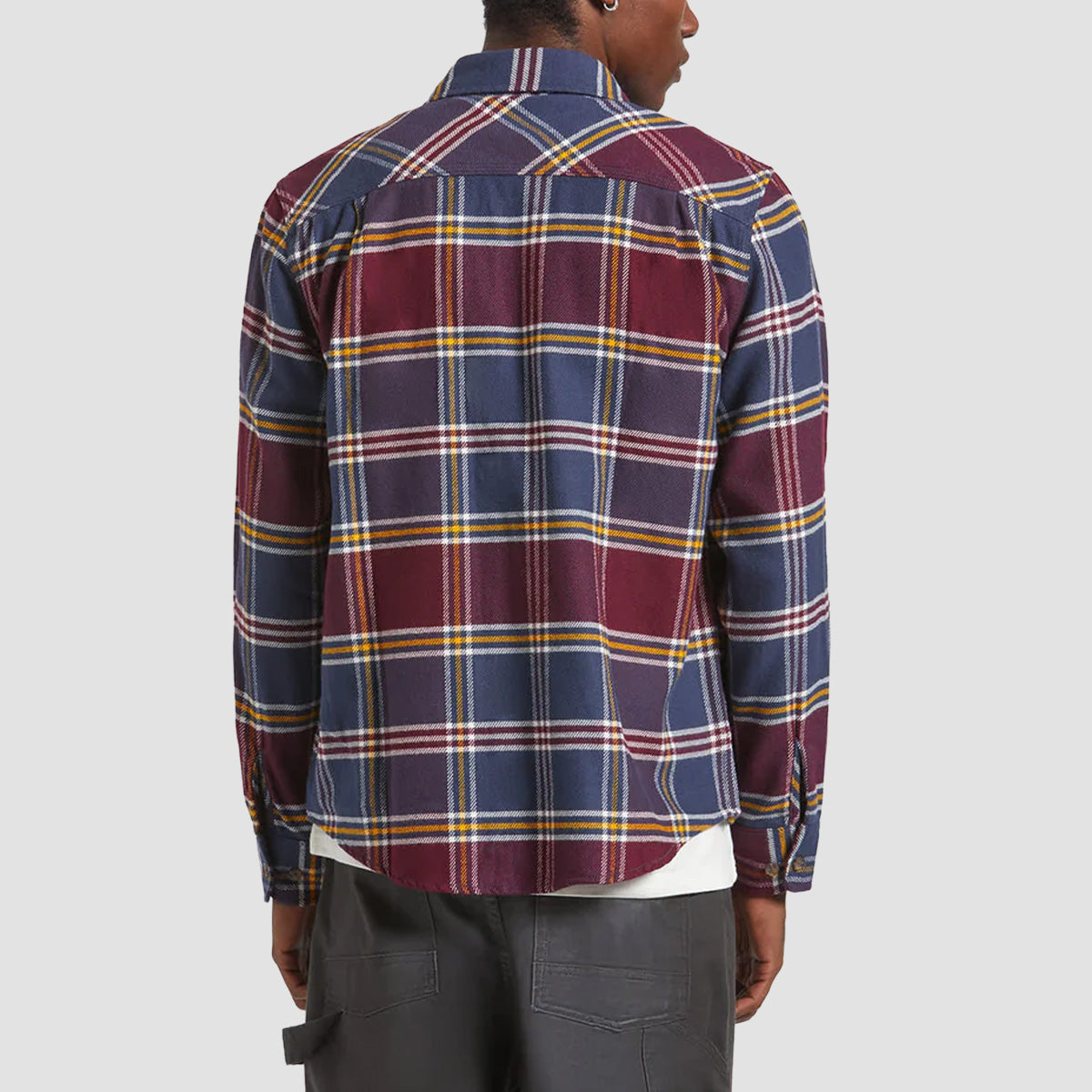 Brixton Bowery Longsleeve Flannel Shirt Mood Indigo/Port/Saffron