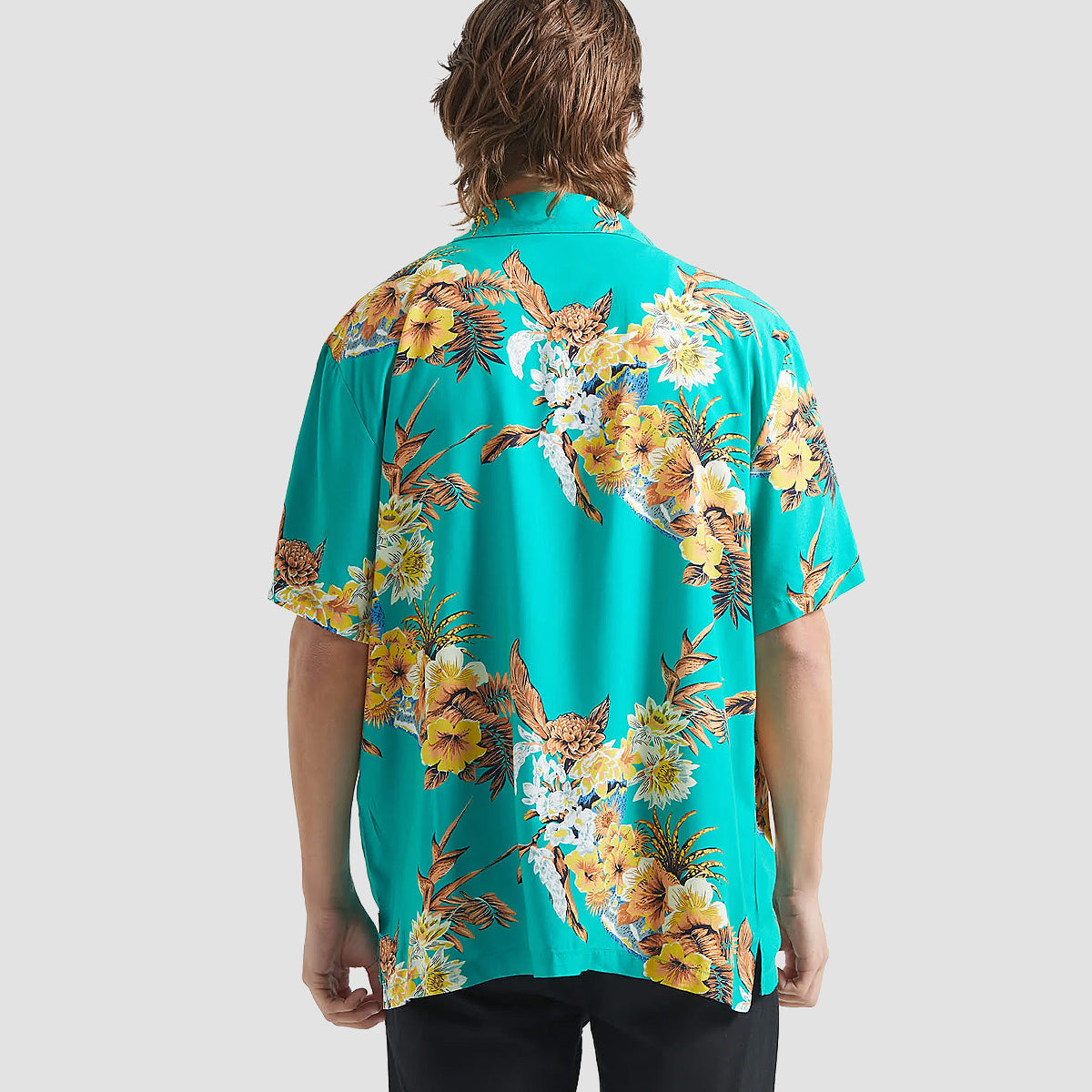 Brixton Bunker Vacation Short Sleeve Shirt Retro Green