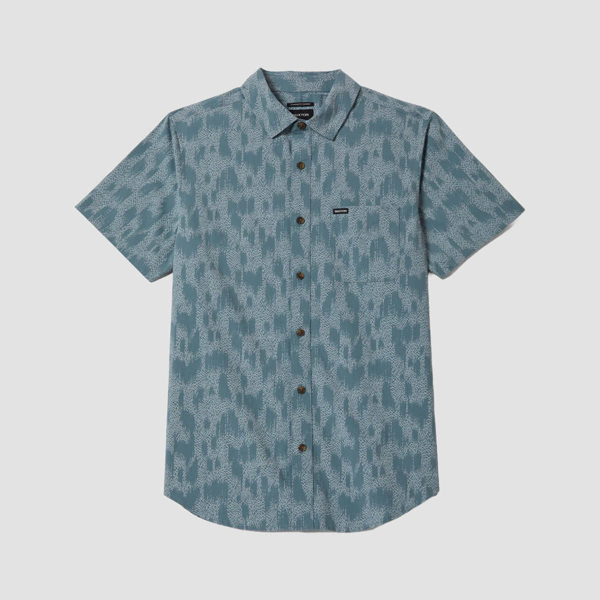 Brixton Charter Print Short Sleeve Shirt Trooper Crackle Paint