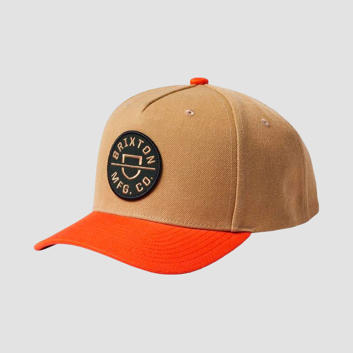 Brixton Crest C MP Snapback Cap Sand/Burnt Red