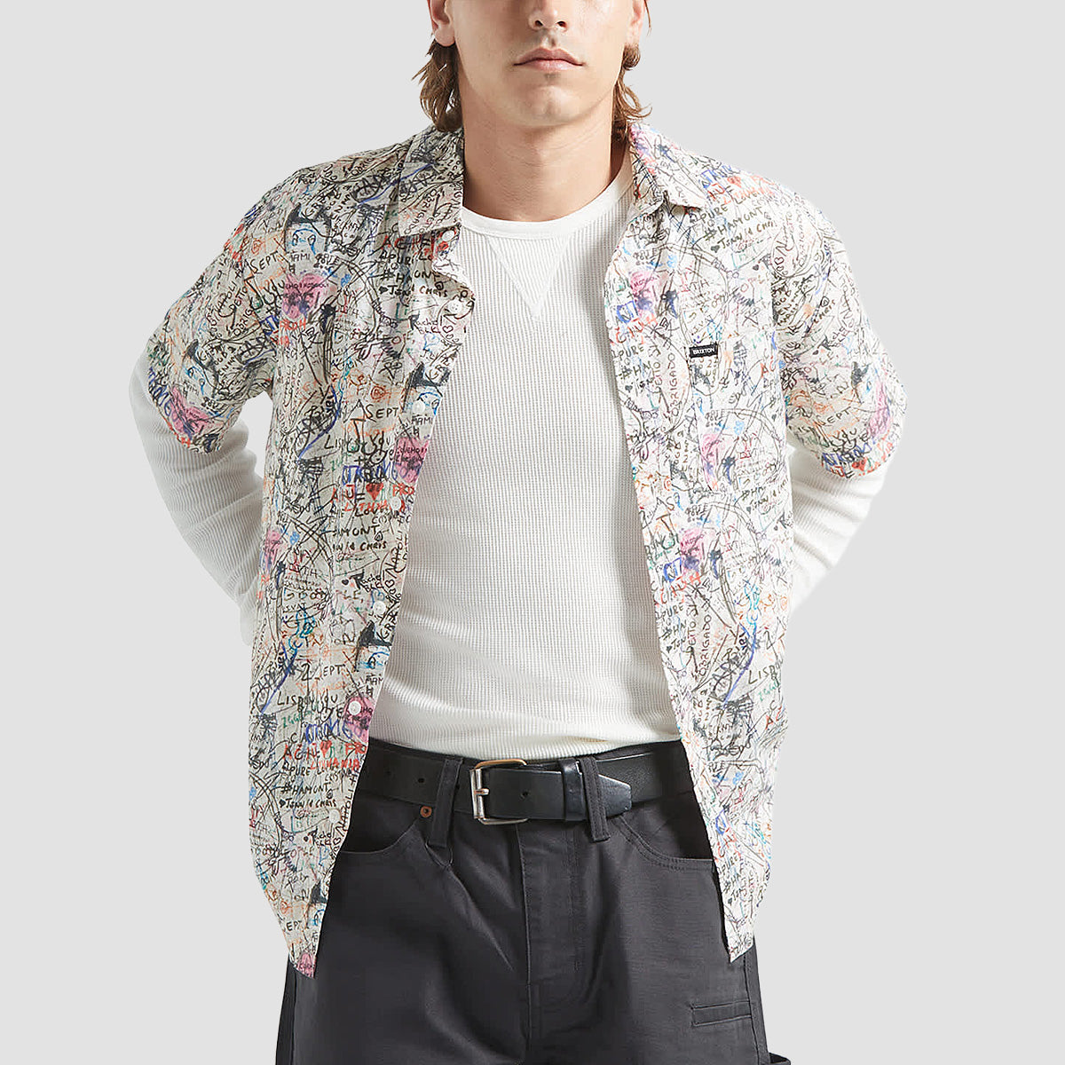 Brixton Cru Print Short Sleeve Shirt Graffiti