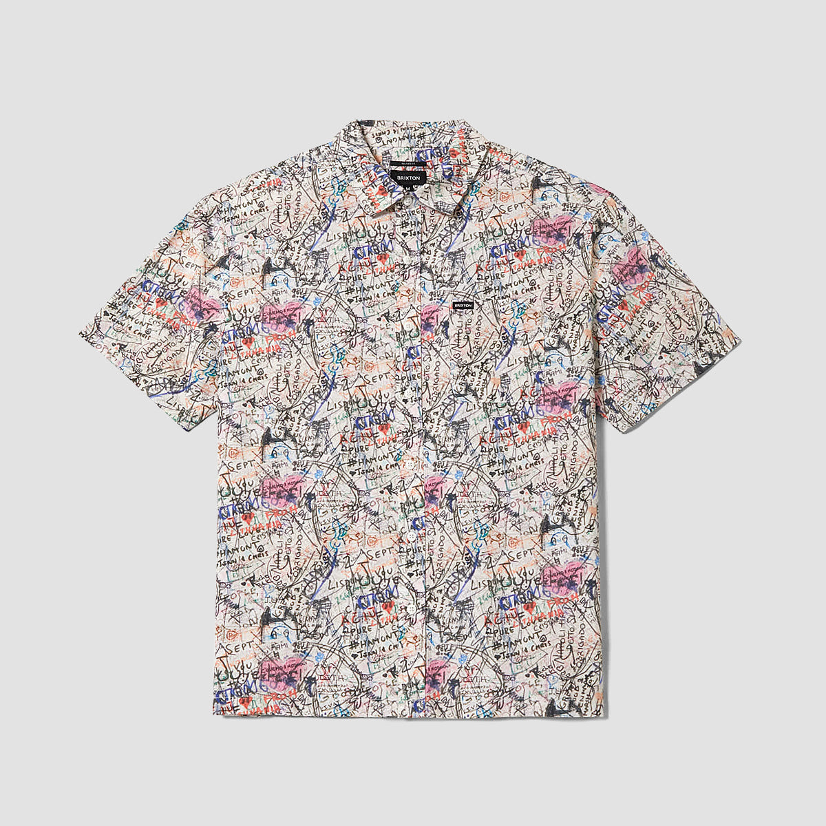 Brixton Cru Print Short Sleeve Shirt Graffiti
