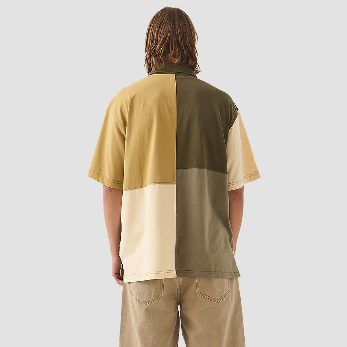 Brixton Deco Relaxed Polo Shirt Tonal Color Block