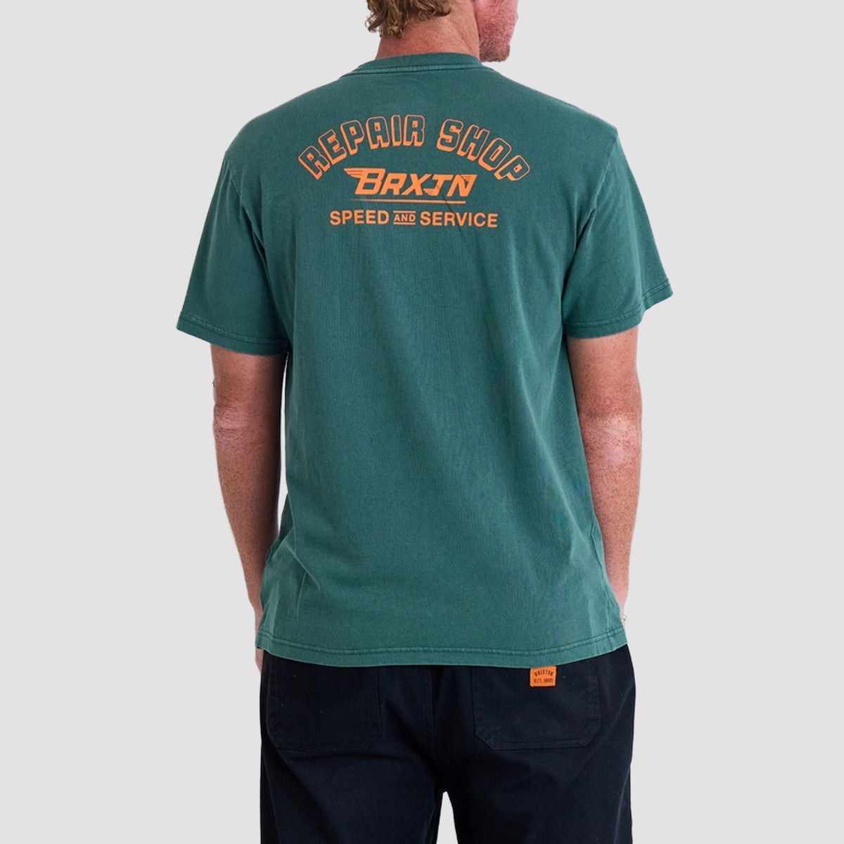 Brixton Free T-Shirt Primal Green Worn Wash