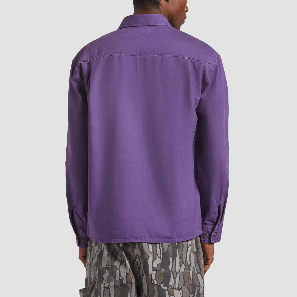 Brixton Herringbone LW Relaxed Overshirt Punk Purple Herringbone