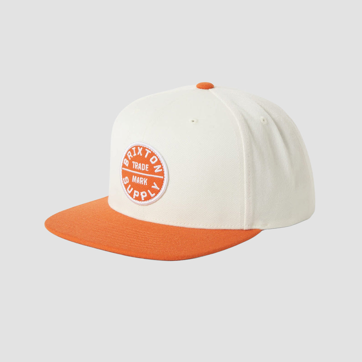Brixton Oath III Snapback Cap Off White/Burnt Orange