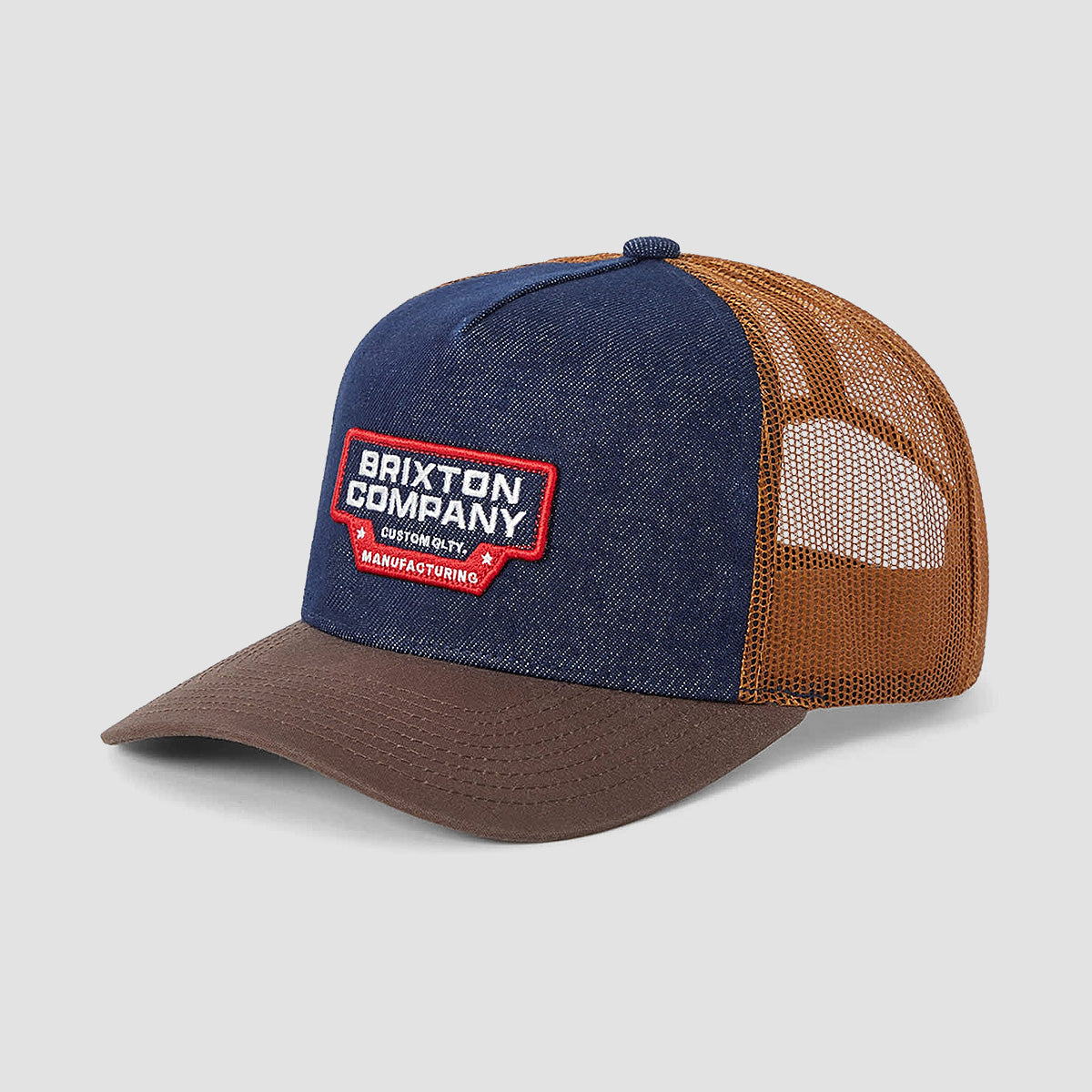 Brixton Reeves Trucker Cap Washed Denim/Caramel