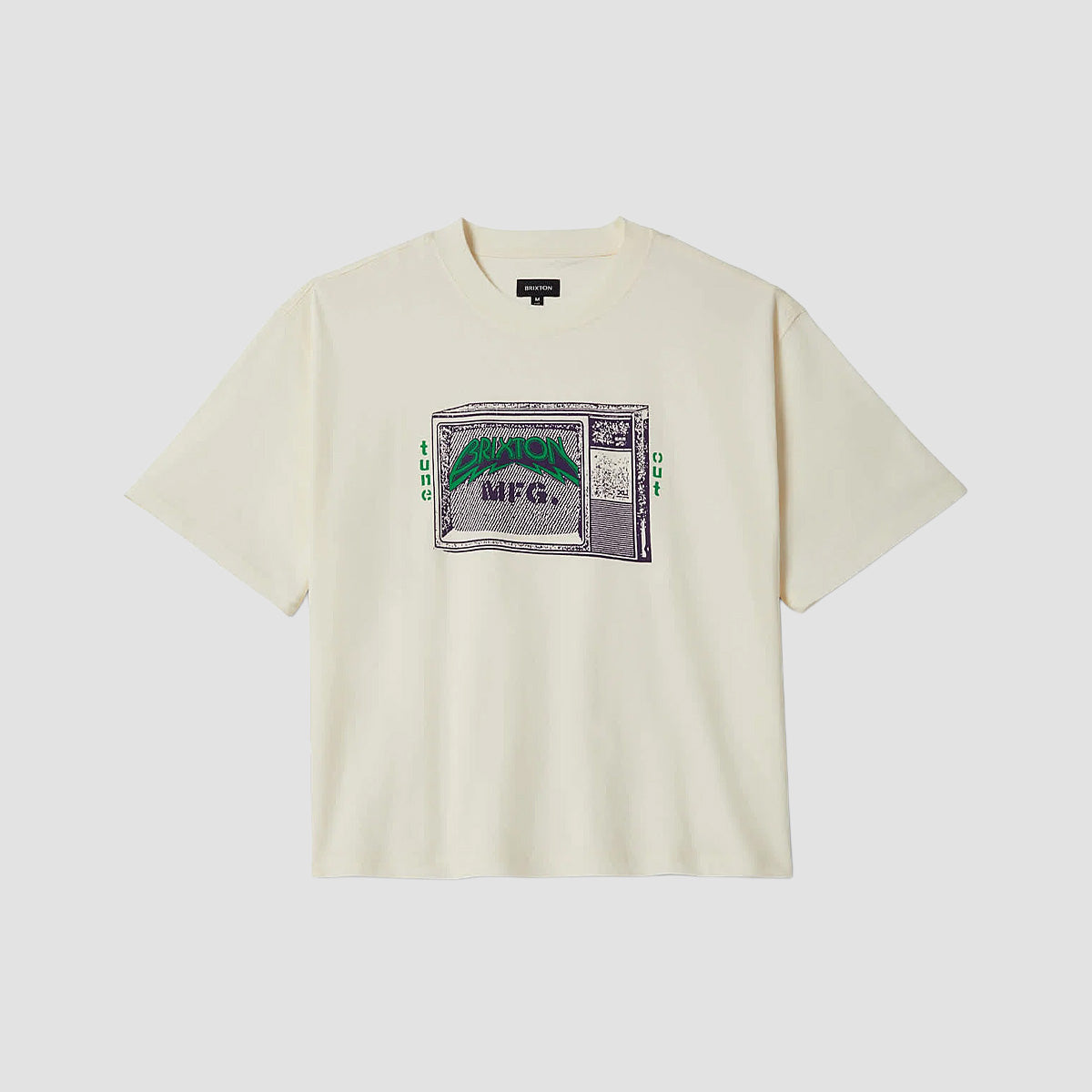 Brixton Tune Out Cropped T-Shirt Cream