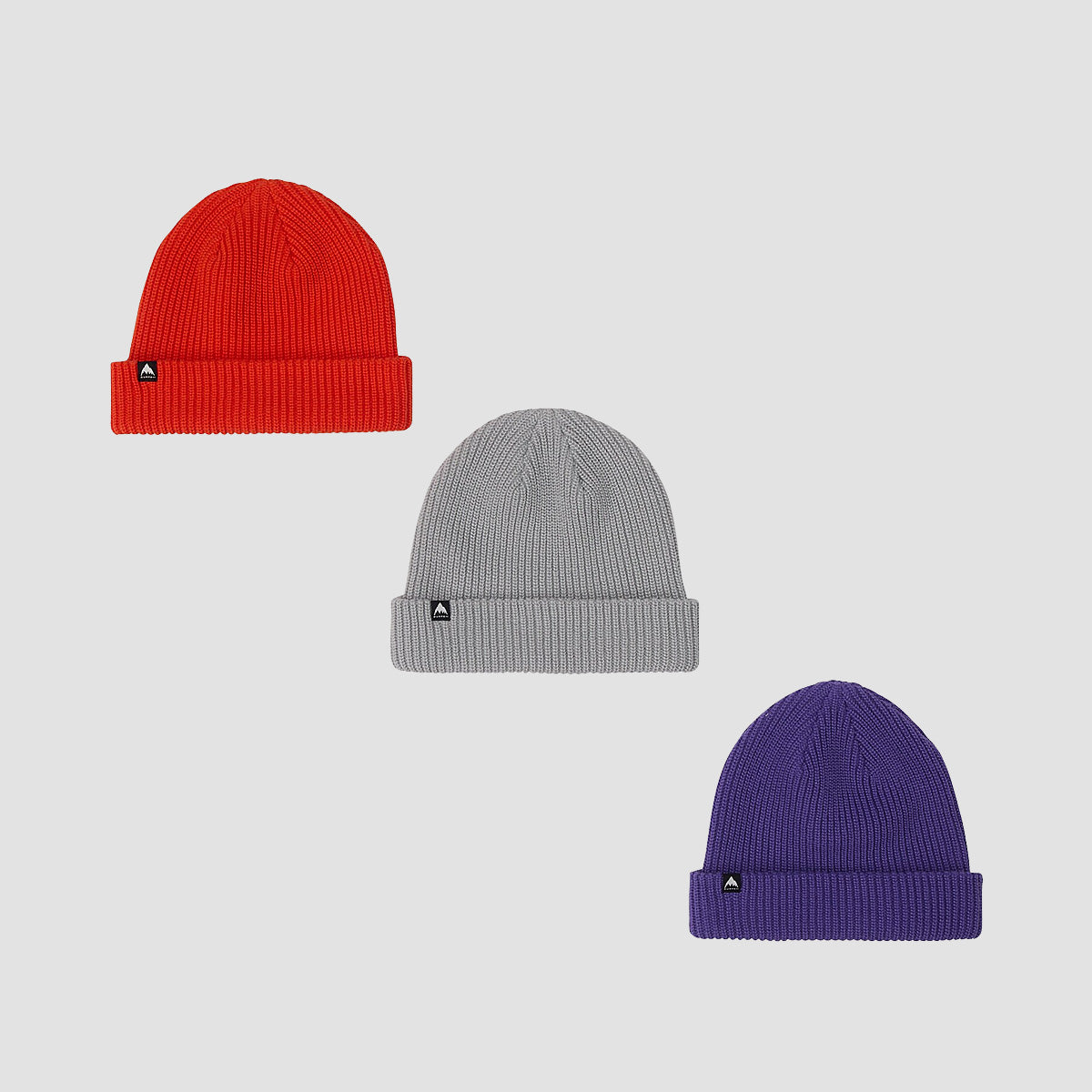 Burton Recycled DND Beanie 3 Pack Prism Violet/Fiesta Red/Gray Cloud