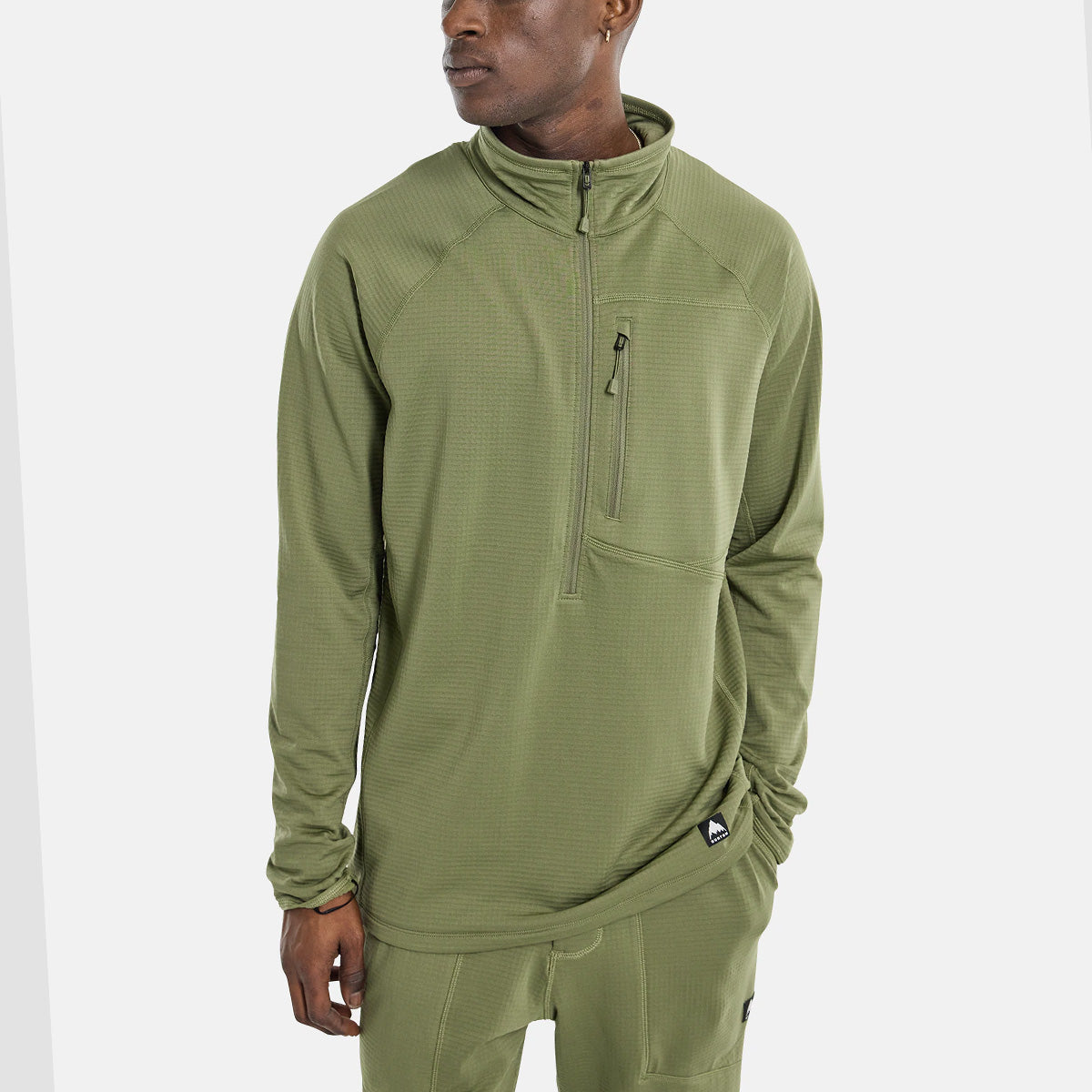 Burton Stockrun Grid Half-Zip Fleece Forest Moss