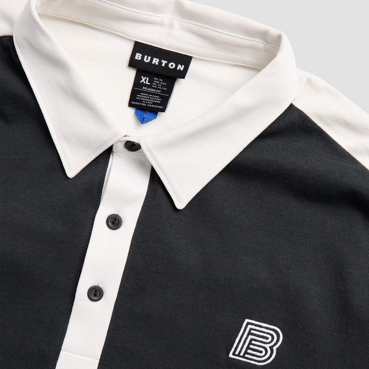 Burton X Zeb Powell Rugby longsleeve Polo Shirt True Black/Stout White